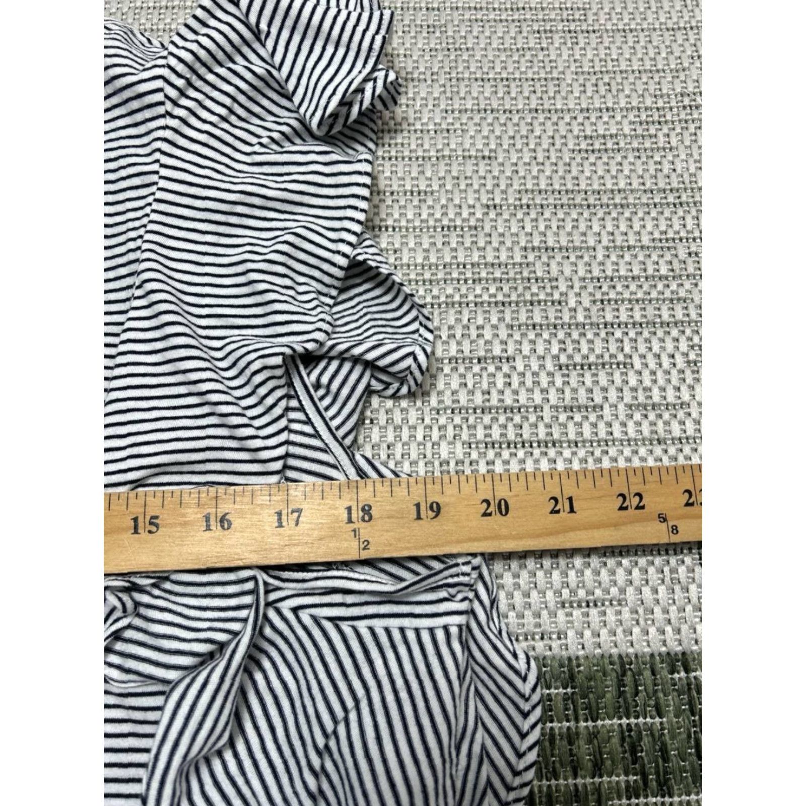 J.Crew J.CREW Dress Womens L Blue Cotton Sleeveless Sundress A-Line Casual Summer Short White Stripe Pattern Ruffle Vintage No Size L / US 10 / IT 46 - 7 Thumbnail