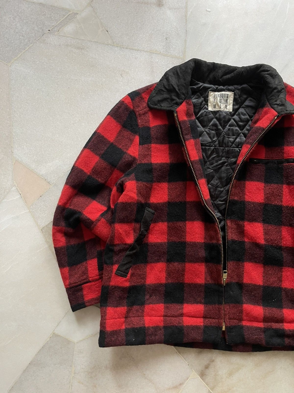 PERSON'S 80s Persons For Men Plaid Wool Destroit Style Jacket Size US L / EU 52-54 / 3 - 3 Thumbnail