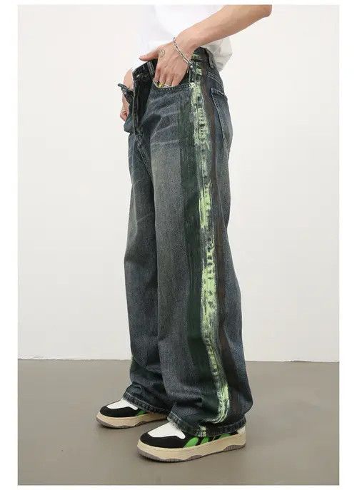 Jean Hip-hop retro men's American loose washed wide-leg jeans Size US 32 / EU 48 - 4 Thumbnail