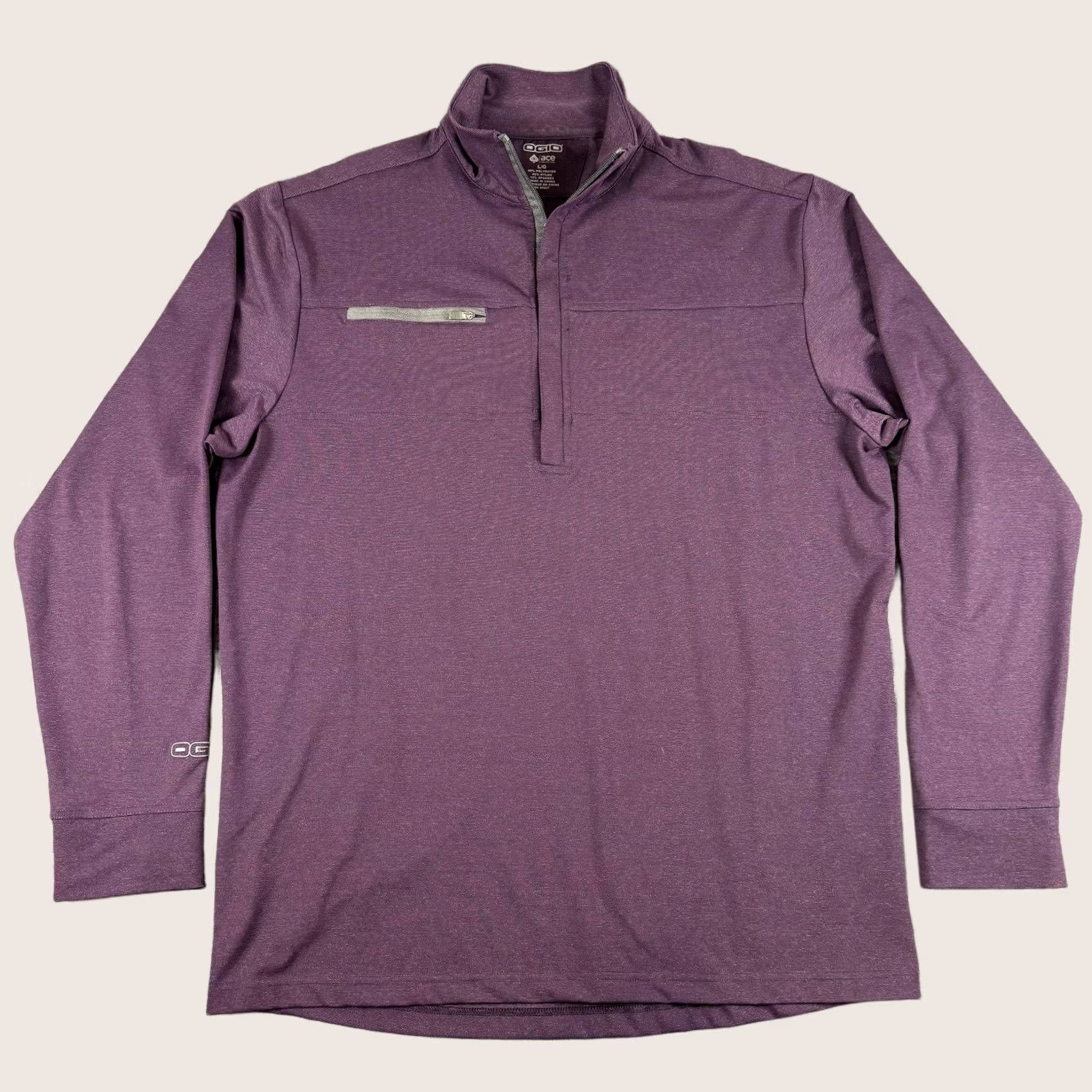Vintage OGIO Ace Collection Pullover Large Purple Quarter Zip Long Sleeve Golf Shirt Mens Size US L / EU 52-54 / 3 - 1 Thumbnail