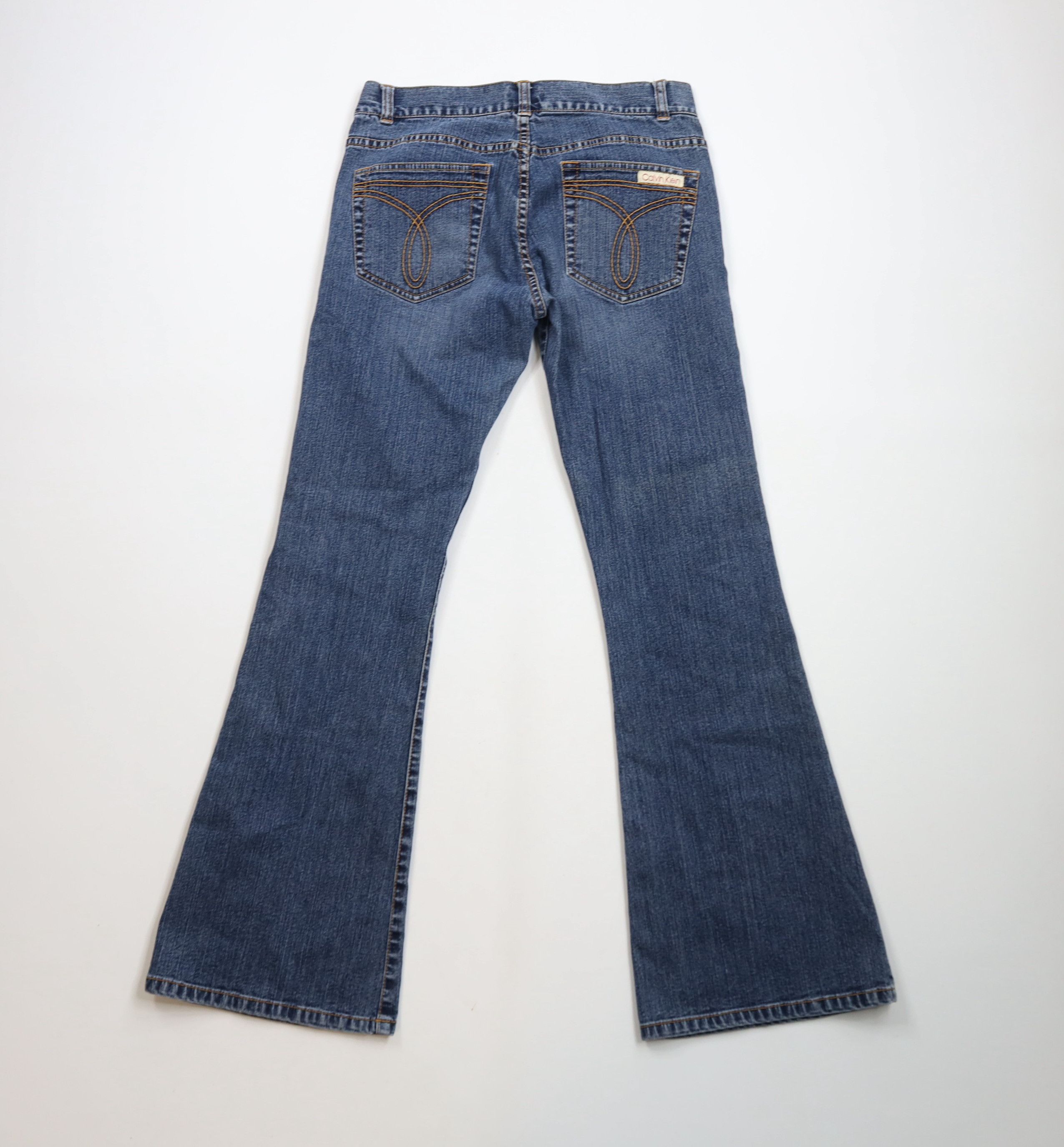 Calvin Klein × Vintage Vintage 90s Calvin Klein Wide Leg Bell Bottoms Denim Jeans Size 28" / US 6 / IT 42 - 8 Thumbnail