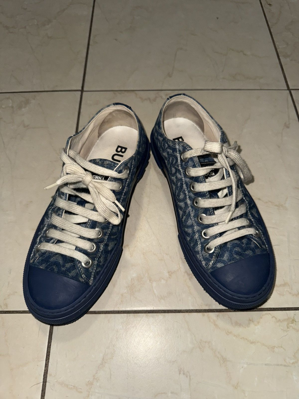 Burberry Burberry Monogram Denim Low Top Sneakers Size US 8 / IT 38 - 1 Thumbnail