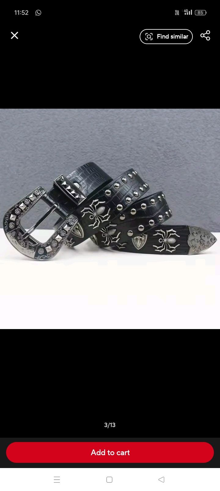 Japanese Brand × Vintage Spider rivet metal punk belt Size ONE SIZE - 3 Thumbnail