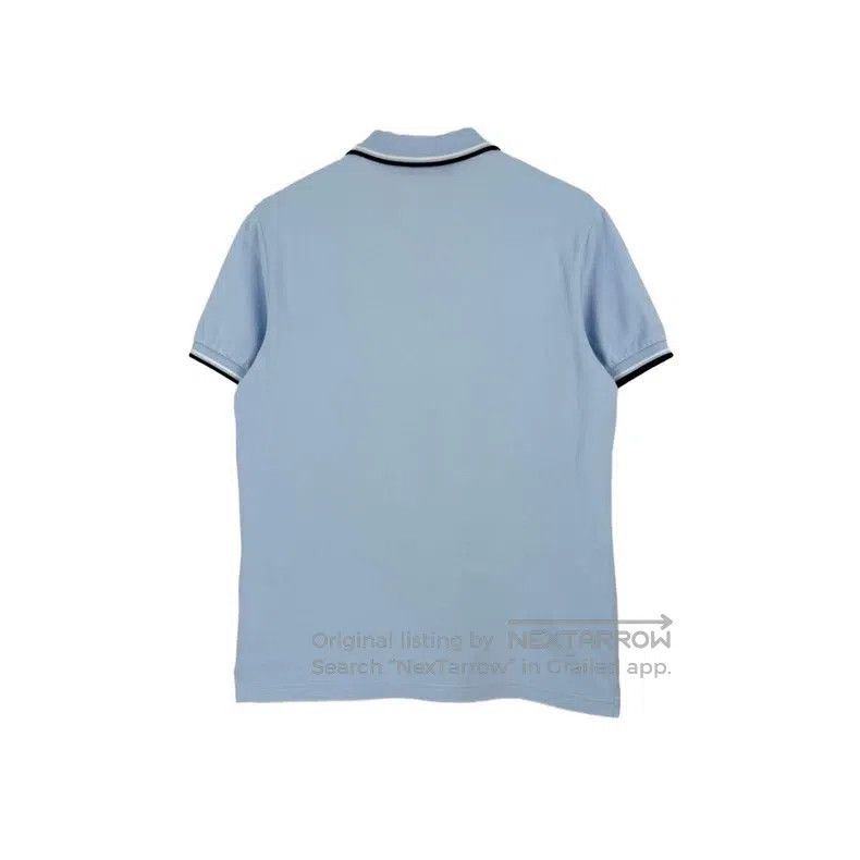 Prada Prada Light blue classic rubber logo short-sleeved polo sh Size US M / EU 48-50 / 2 - 2 Thumbnail