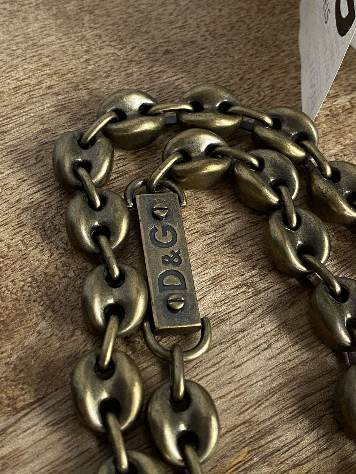 Dolce Gabbana Anchor necklace heavy chain antique gold
