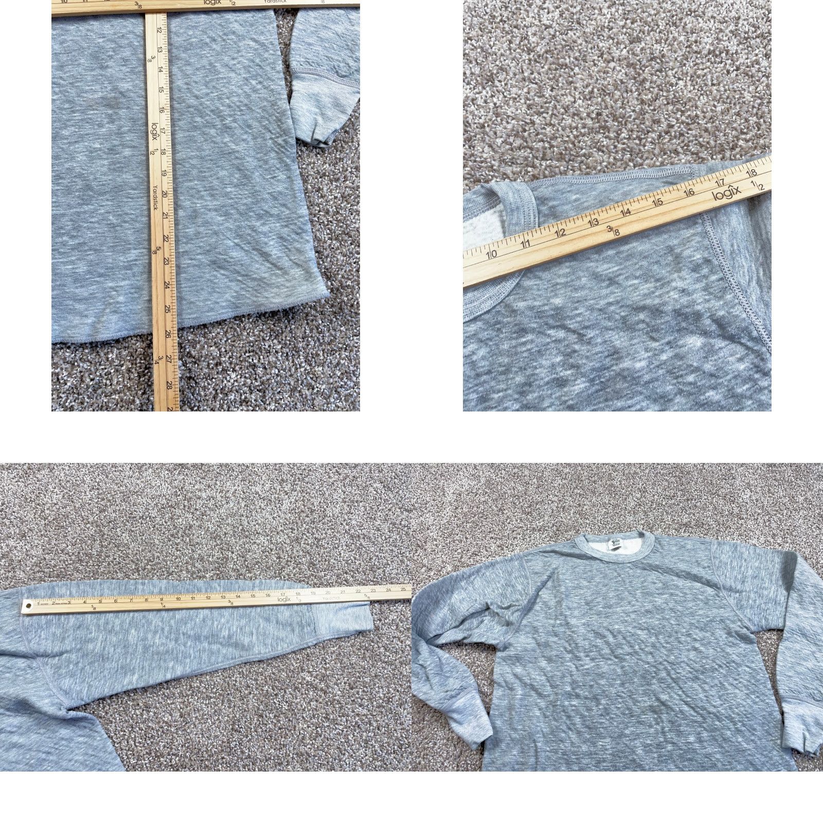 Vintage VTG 80s Two Layer Thermal Shirt Adult Large Heather Gray Polyester Wool Blend Shirt Mens Large Size US L / EU 52-54 / 3 - 8 Thumbnail