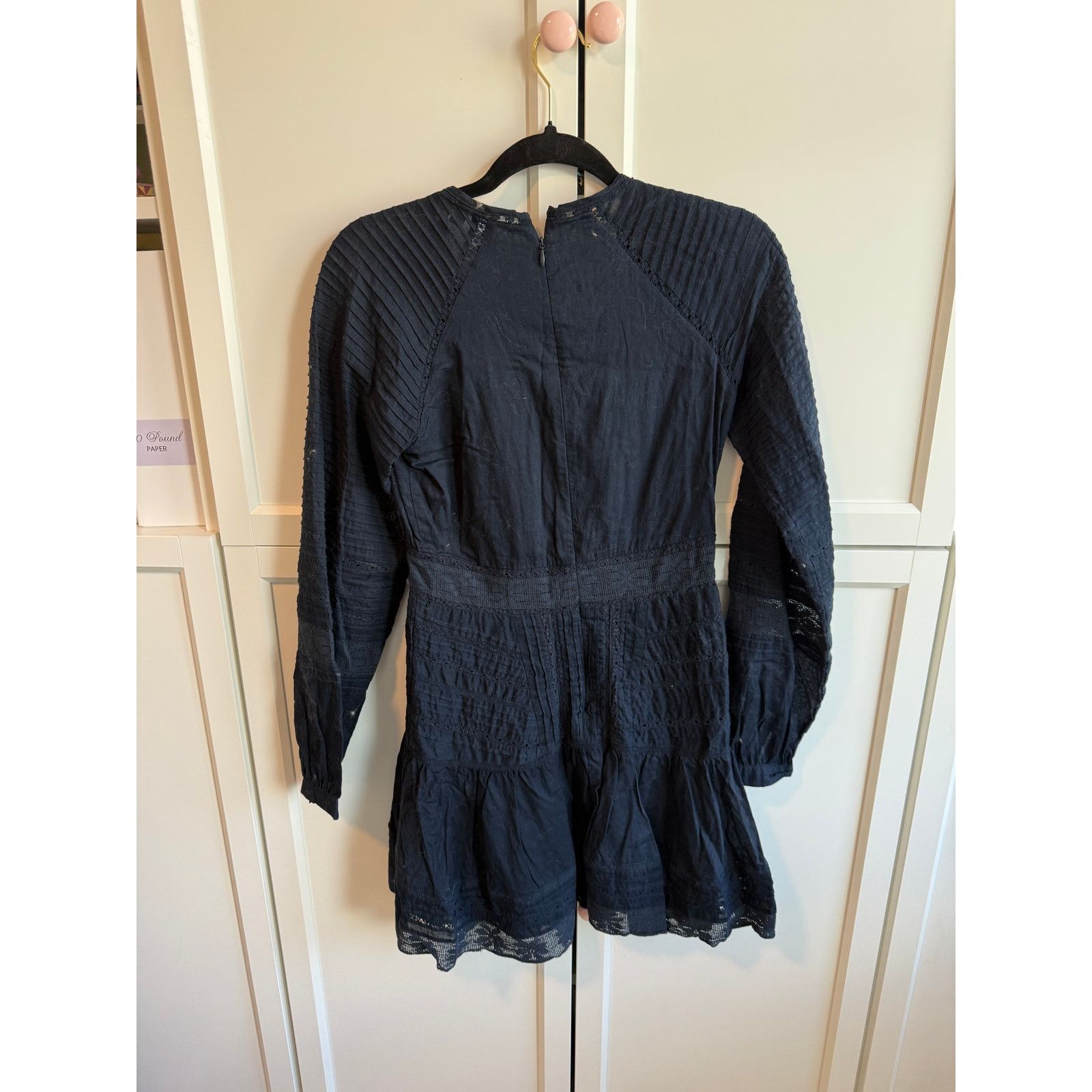 Veronica Beard Veronica Beard Navy Mini Dress Women Long Sleeve 2 - F011 Size XS / US 0-2 / IT 36-38 - 3 Thumbnail