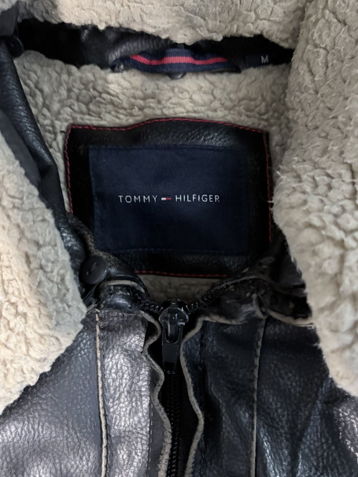 Tommy Hilfiger Tommy Hilfiger *VINTAGE Leather fur Collar Jacket Size US M / EU 48-50 / 2 - 2 Thumbnail