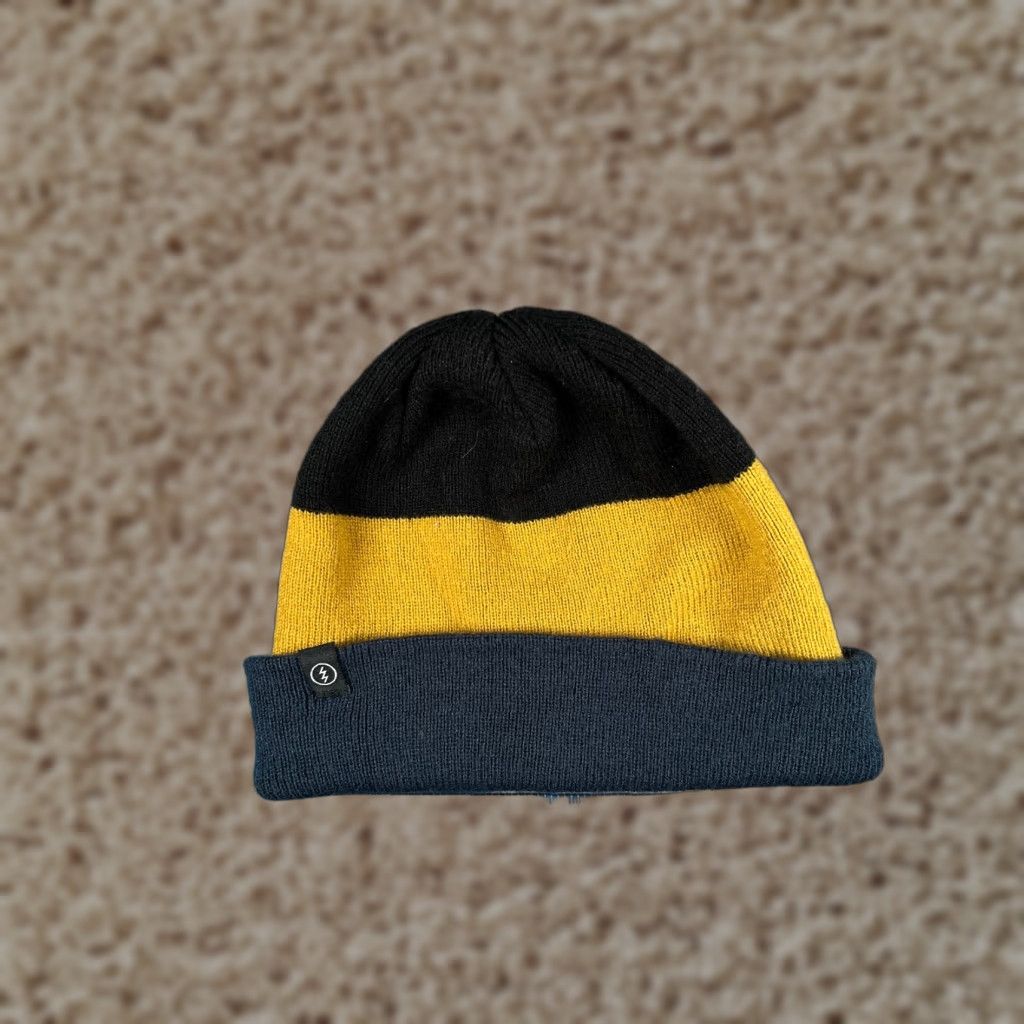 Vintage Lightning Beanie Toque Adult One Size Black Blue Knit Striped Acrylic Beanie Hat Unbranded Unisex Adults Men Women Gear Outdoor Ski Autumn Winter" Size ONE SIZE - 1 Thumbnail