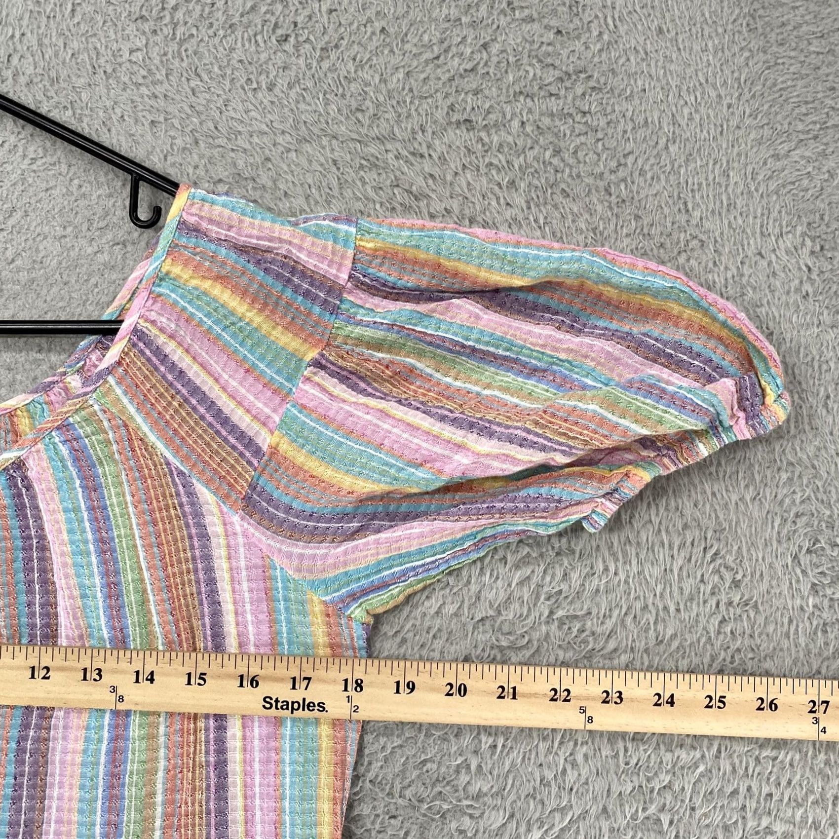 J.Crew J. Crew Dress Womens M Rainbow Stripe Puff Sleeve Sundress Beach Size M / US 6-8 / IT 42-44 - 4 Thumbnail