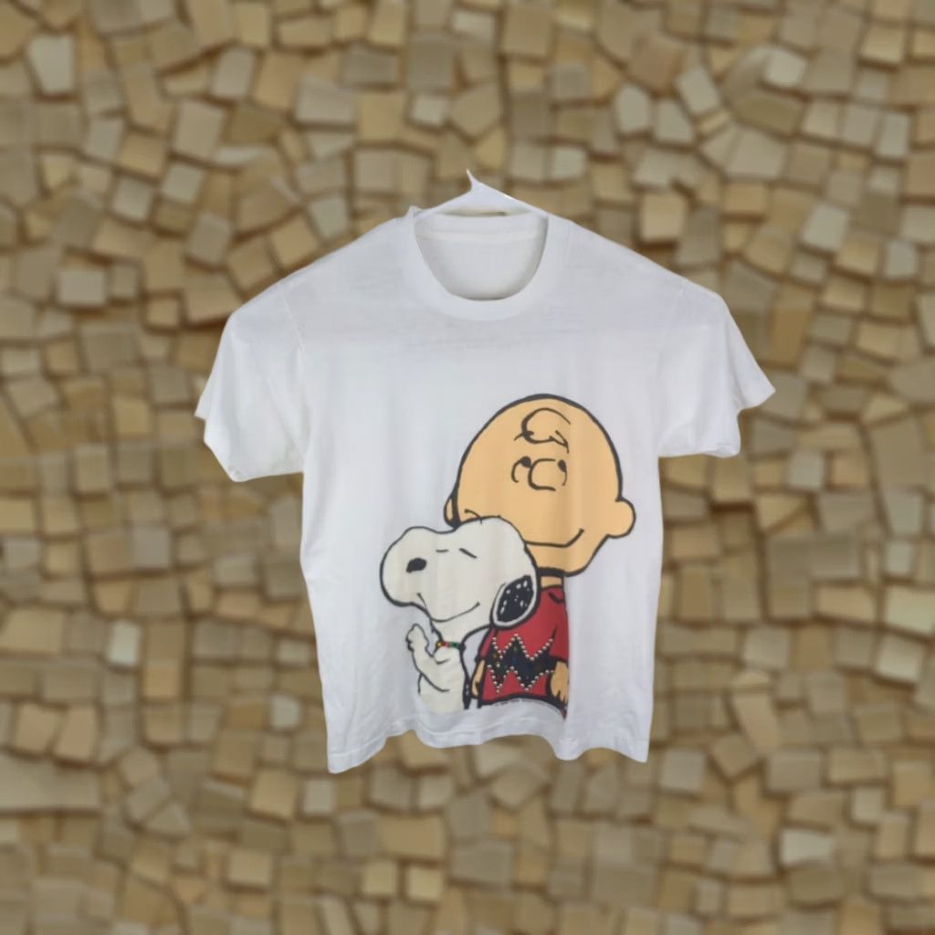 Peanuts VINTAGE Syndicate United Peanuts T Shirt White Large Crew Neck Short Sleeve Beaded Logo Snoopy Charlie Brown 80s 90s Men // Size US L / EU 52-54 / 3 - 1 Thumbnail