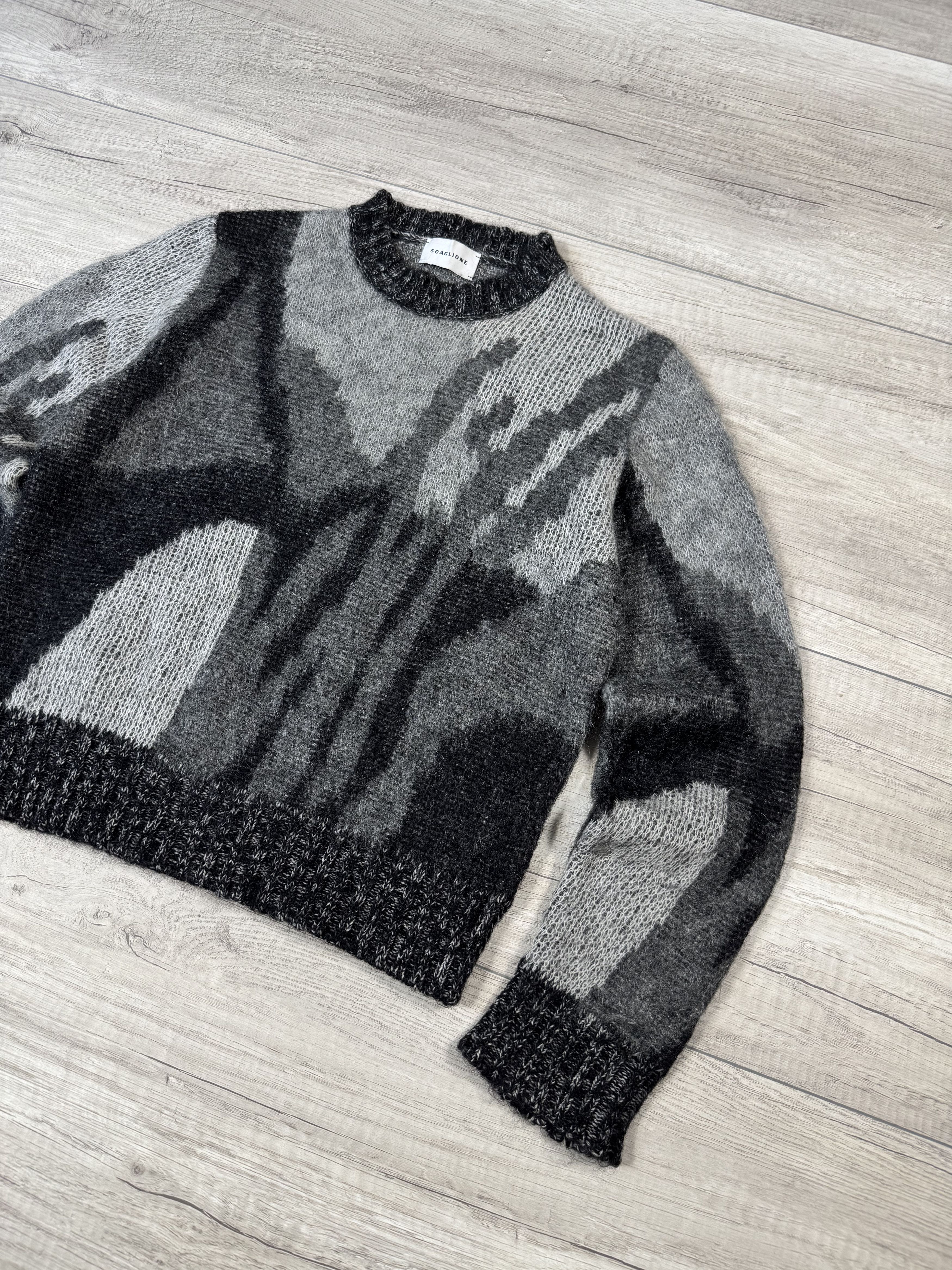 Other SCAGLIONE Mohair Merino Wool Camo Cropped Sweater Oversized Size S / US 4 / IT 40 - 3 Thumbnail