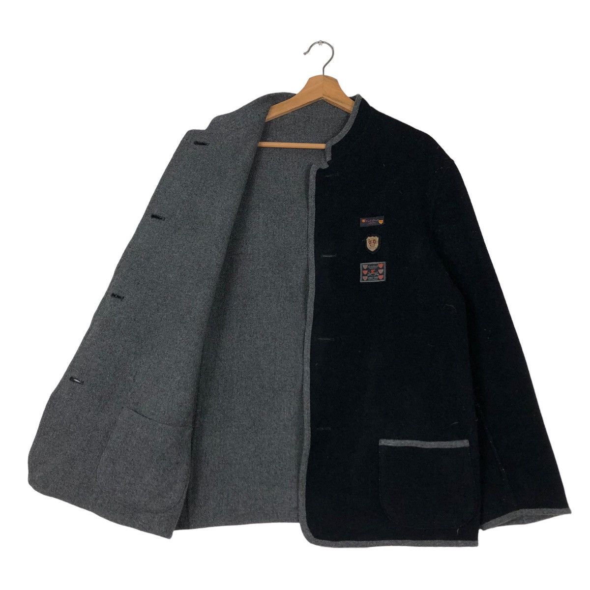 Japanese Brand 🔥Vintage Wool Work Jacket Button Karl Helmut Big Logo Size US M / EU 48-50 / 2 - 11 Thumbnail