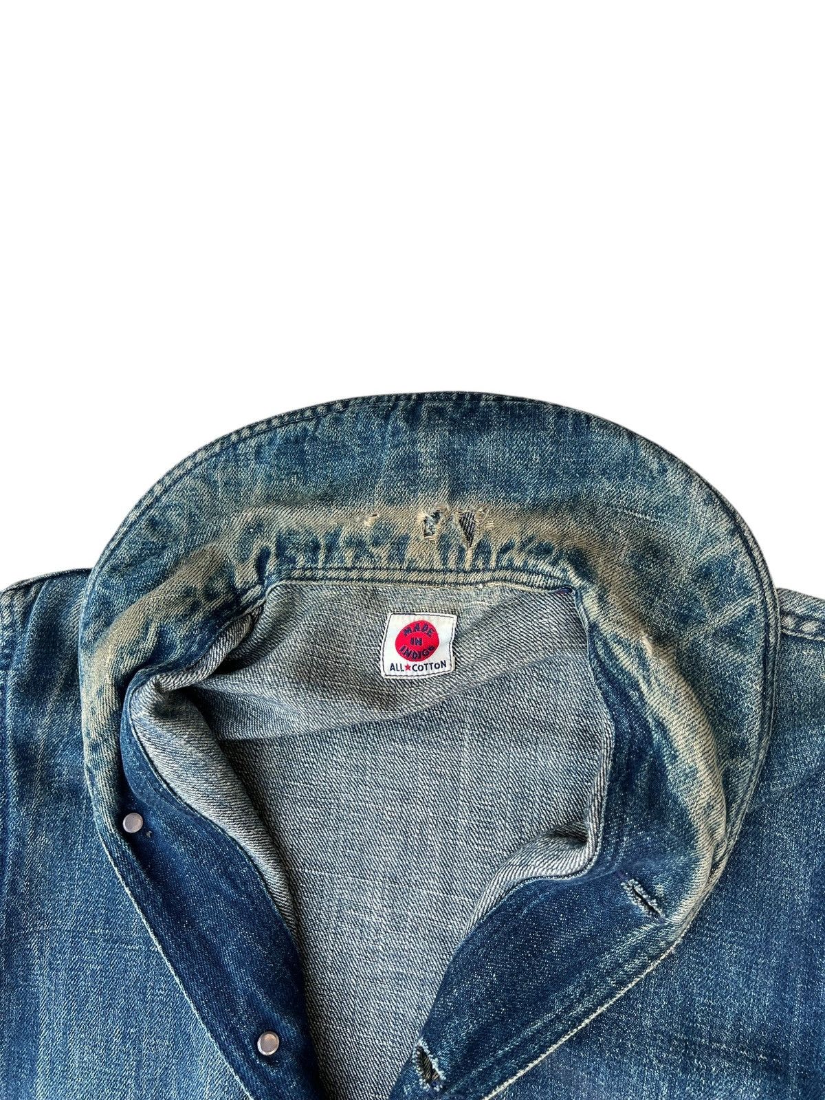45rpm Trashed Indigo Japan Military Denim Shawl Collar Jacket Size US M / EU 48-50 / 2 - 7 Thumbnail