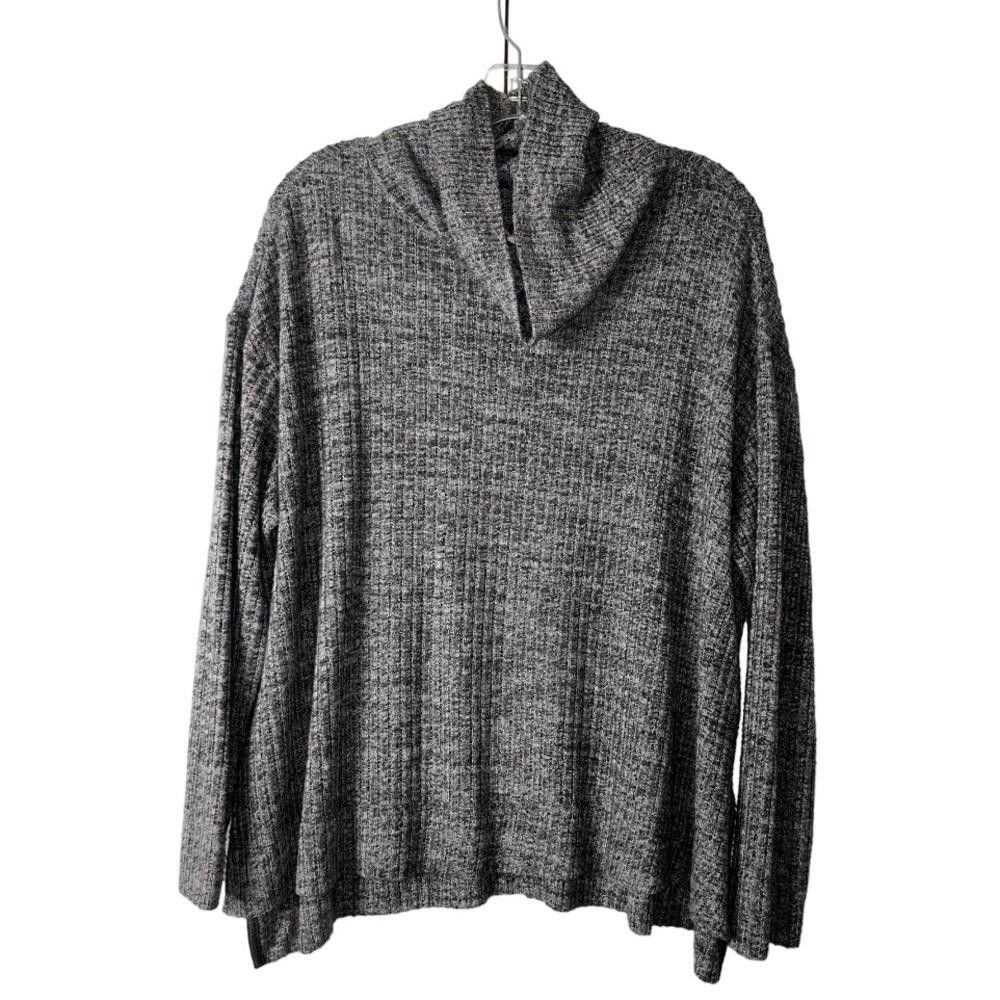 Designer Anthropologie l Maeve Gray Ribbed Oversized Sweater Medium Size M / US 6-8 / IT 42-44 - 2 Thumbnail