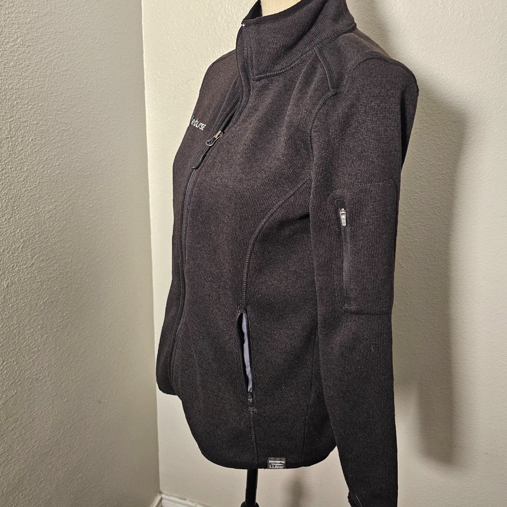 Vintage VINTAGE L.L. Bean Sweater Fleece Black Full Zip S Womens Logo Emburse 502383 Size S / US 4 / IT 40 - 2 Thumbnail