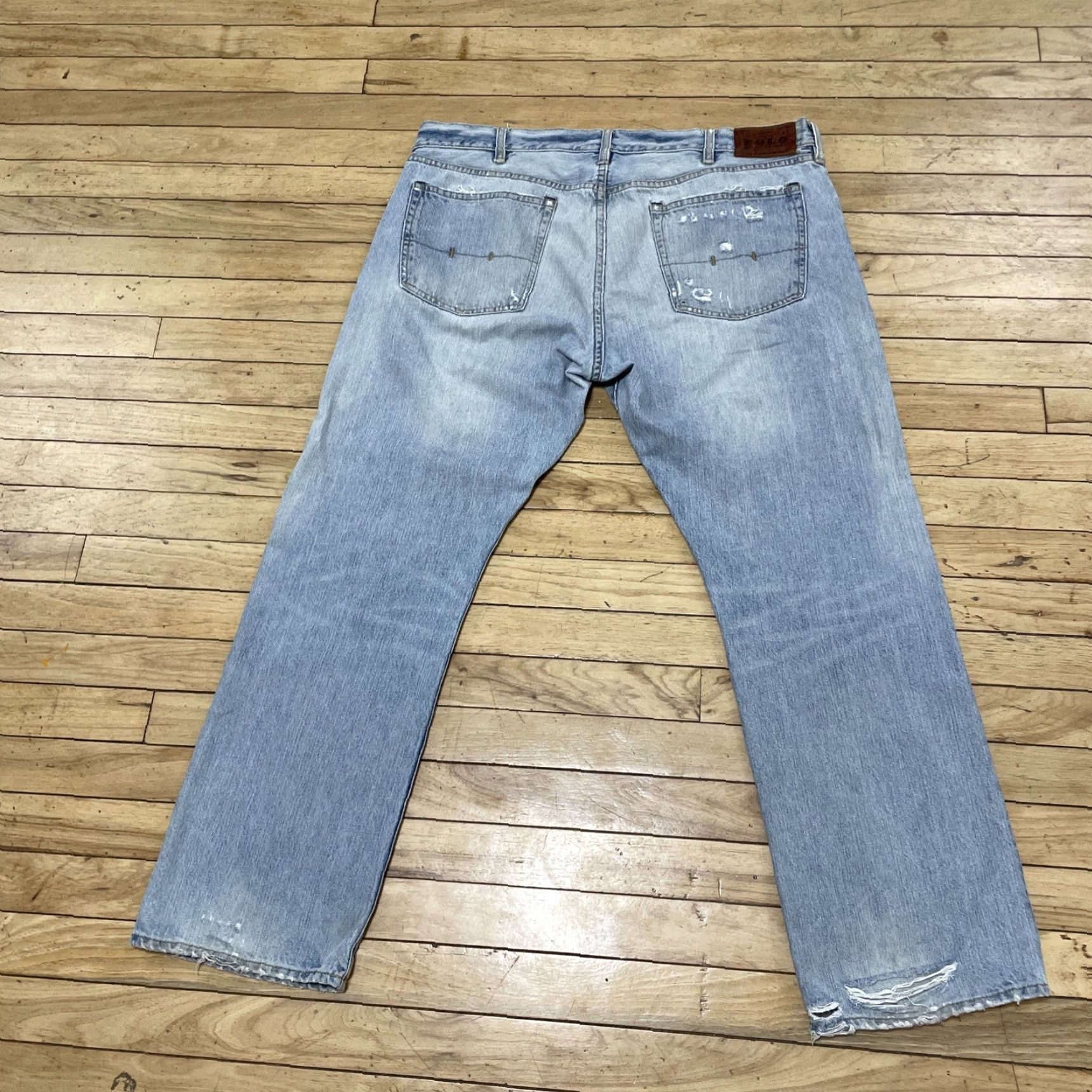 Polo Ralph Lauren VINTAGE Polo Ralph Lauren Jeans Men 38x30 Light Blue 867 Ripped Distressed Denim Polo Ralph Lauren 867 Jeans Distressed 90s Y2k Streetwear Mens Jeans Size US M / EU 48-50 / 2 - 2 Thumbnail