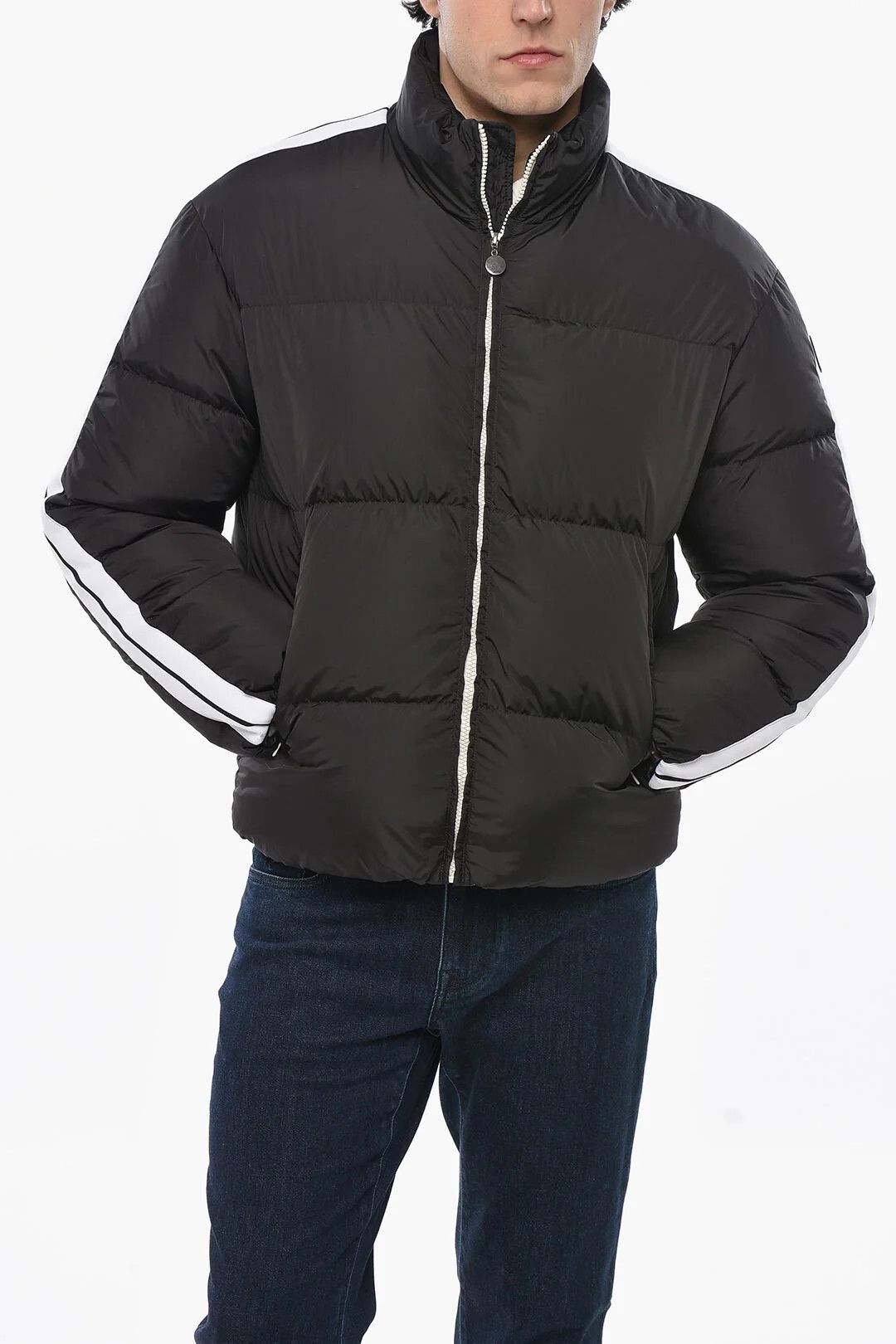 Palm Angels og1mm0326 Solid-Colour Quilted Down Jacket in Black Size US S / EU 44-46 / 1 - 1 Thumbnail