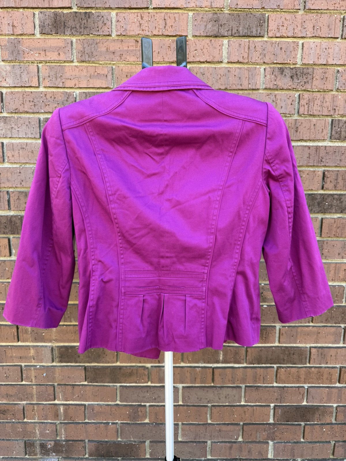 White House Black Market White House Black Market Blazer Size 8 Magenta Pink Cotton Size M / US 6-8 / IT 42-44 - 7 Thumbnail