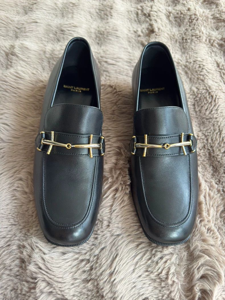 Saint Laurent Paris Saint laurent paris Black and gold loafers shoes 2506-Nexta Size US 7 / EU 40 - 6 Thumbnail