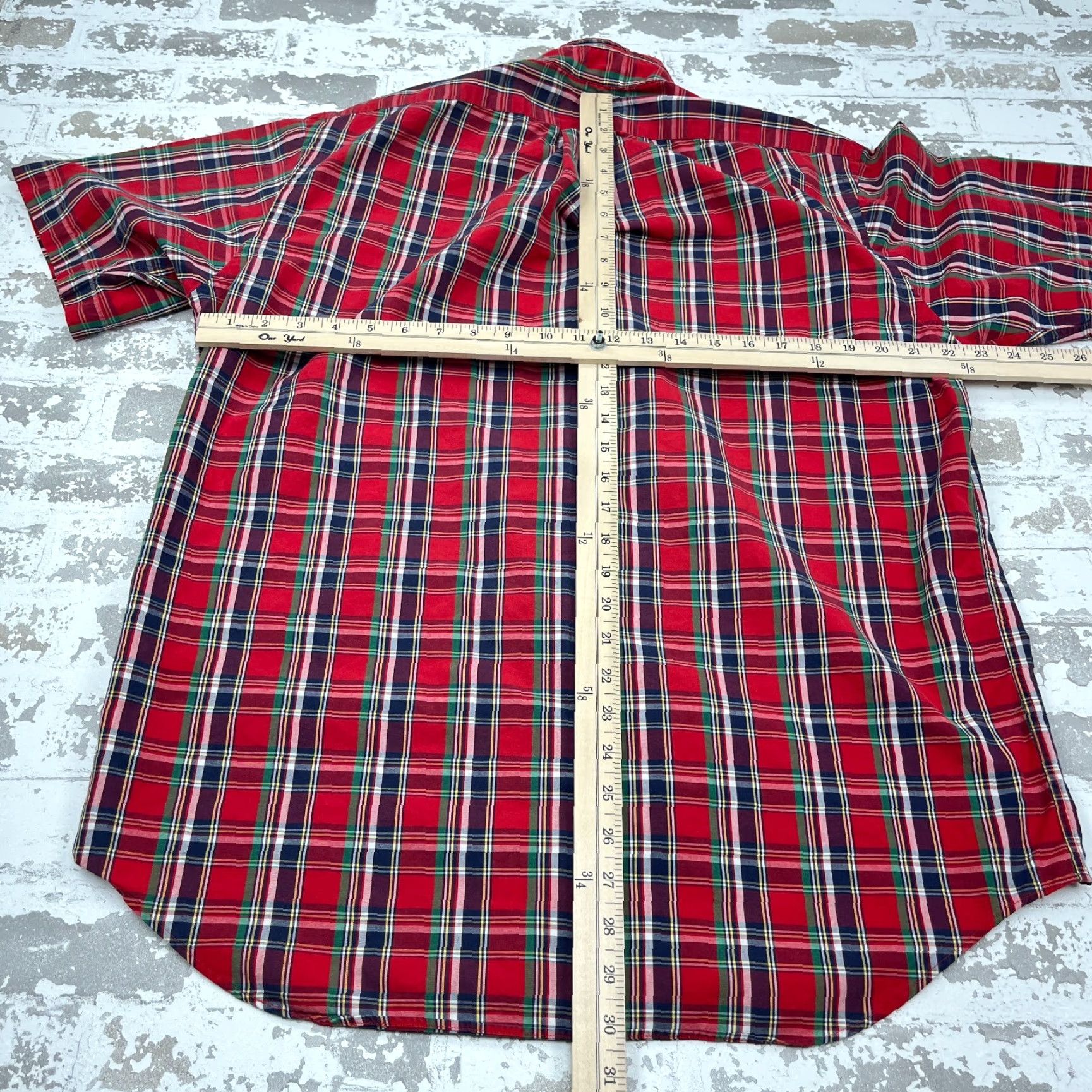 Ralph Lauren VINTAGE Lauren Ralph Lauren Shirt Men M Red Button Up Pocket Tartan Plaid Crest LRL Size US M / EU 48-50 / 2 - 6 Thumbnail