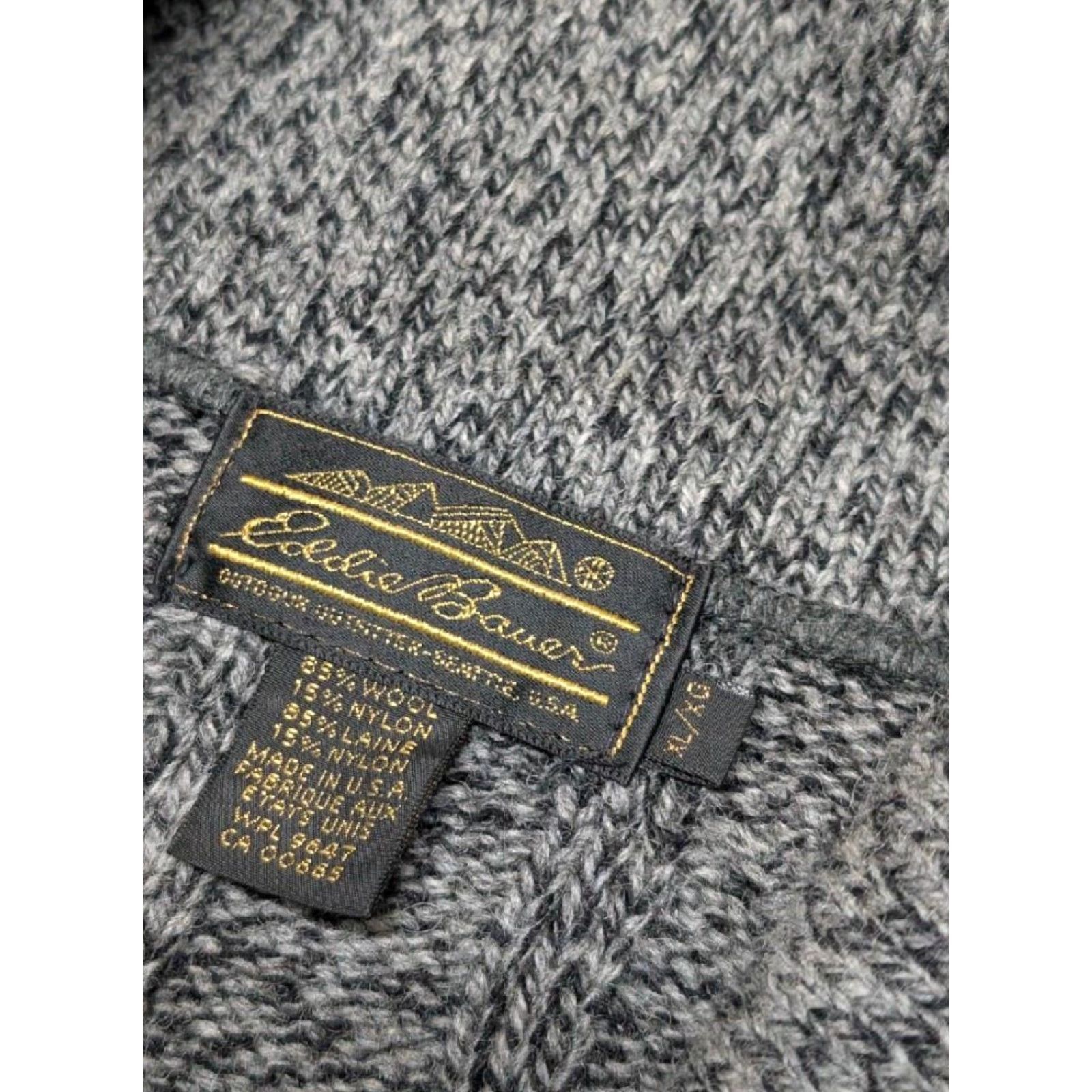 Eddie Bauer VINTAGE Eddie Bauer Cardigan Men's Wool Shawl Collar Cable-Knit XL Gray USA Made Sweater Size US XL / EU 56 / 4 - 5 Thumbnail