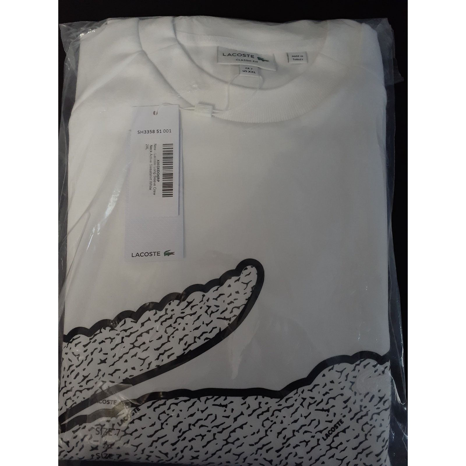 Lacoste Lacoste Long Sleeve Crew Neck Active Sweatshirt White 2XL Size US XXL / EU 58 / 5 - 2 Thumbnail