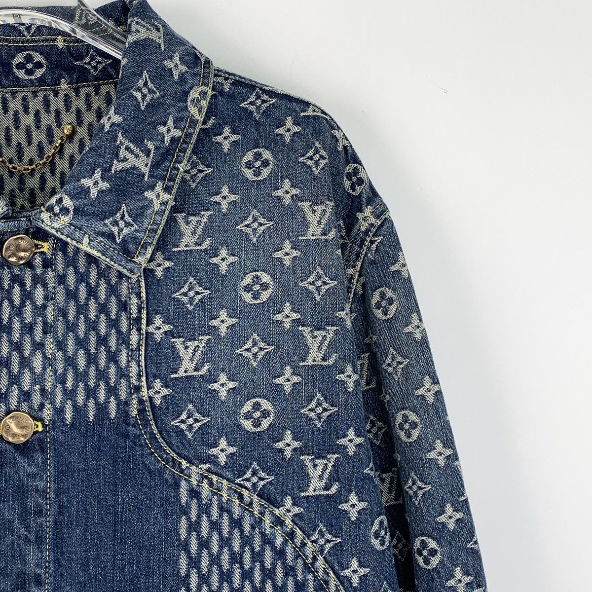 Louis Vuitton Louis Vuitton x Nigo Co-branded Blue Denim Jacket Size XL / US 12-14 / IT 48-50 - 3 Thumbnail