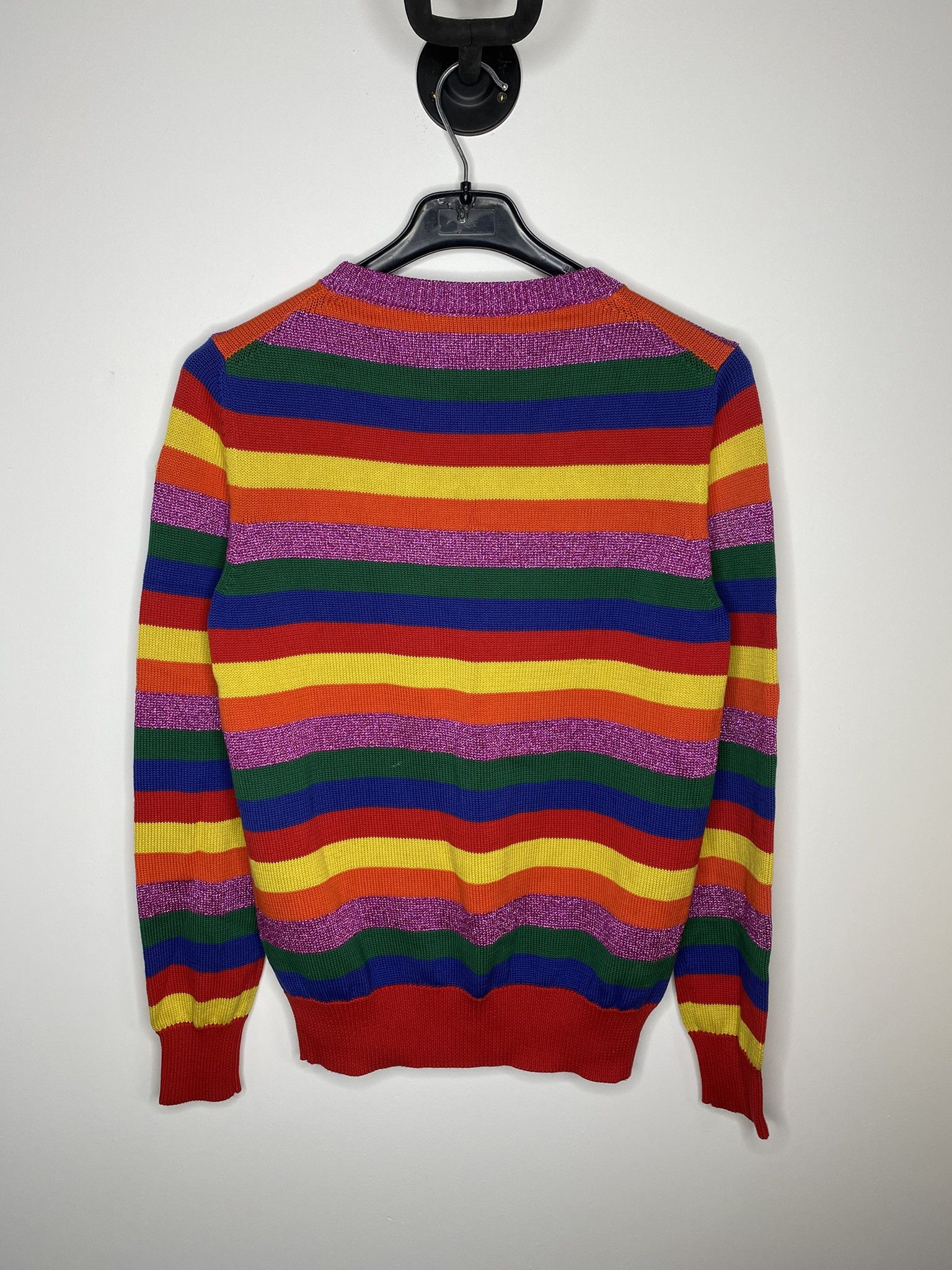 Moncler MONCLER STRIPED KNIT SWEATER MULTICOLOUR COTTON CREWNECK Size L / US 10 / IT 46 - 2 Thumbnail