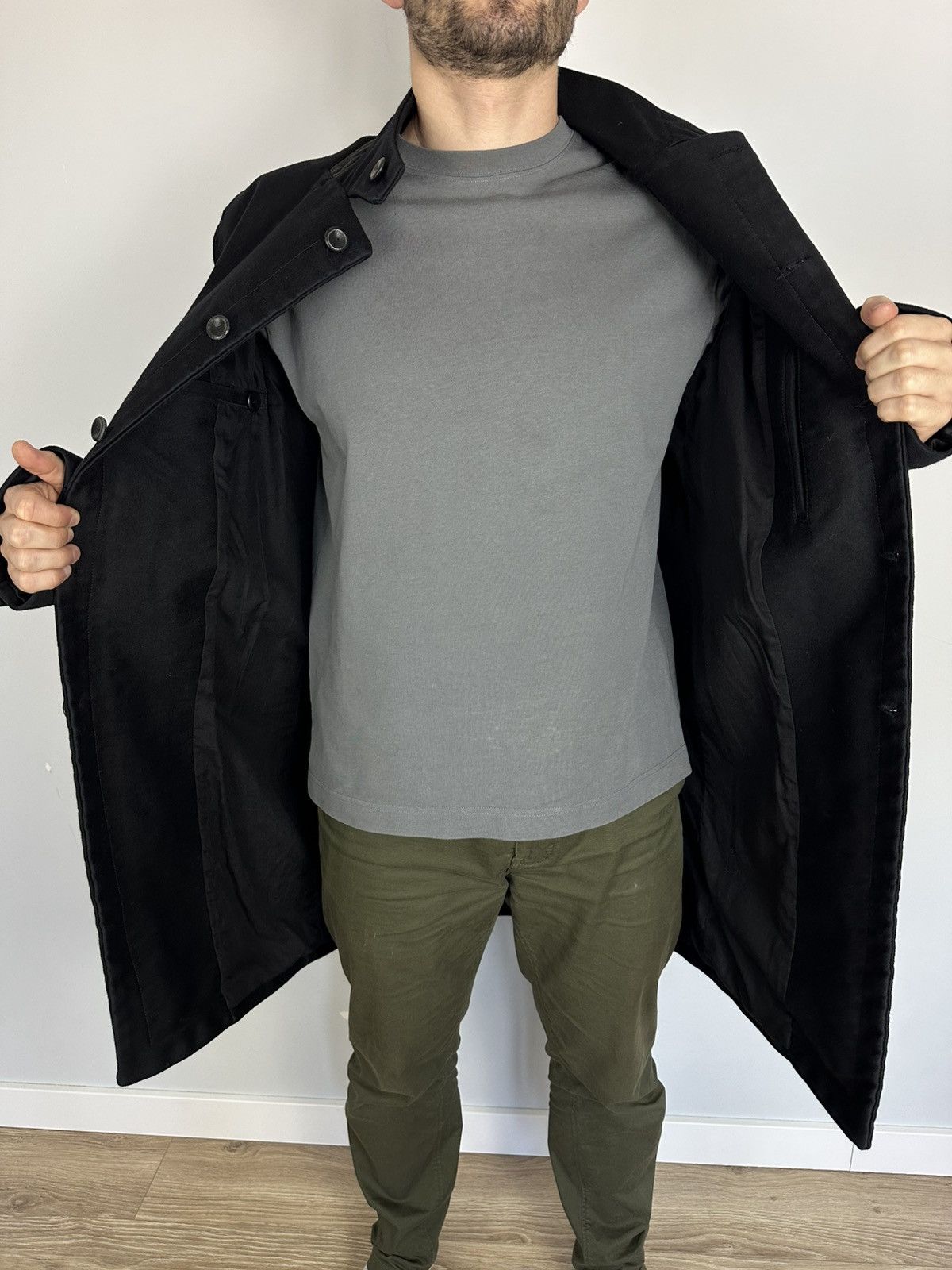 hannes roether Hannes Roether Men's Cotton Coat Jacket Size L/M Black Size US L / EU 52-54 / 3 - 10 Thumbnail