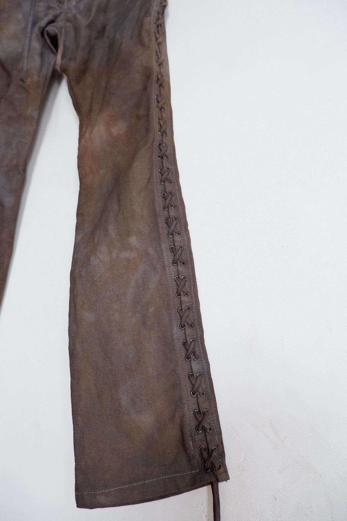 If Six Was Nine Mudwash Vintage Marginal Glamour Laced Up Ethnic Pants Size US 28 / EU 44 - 5 Thumbnail