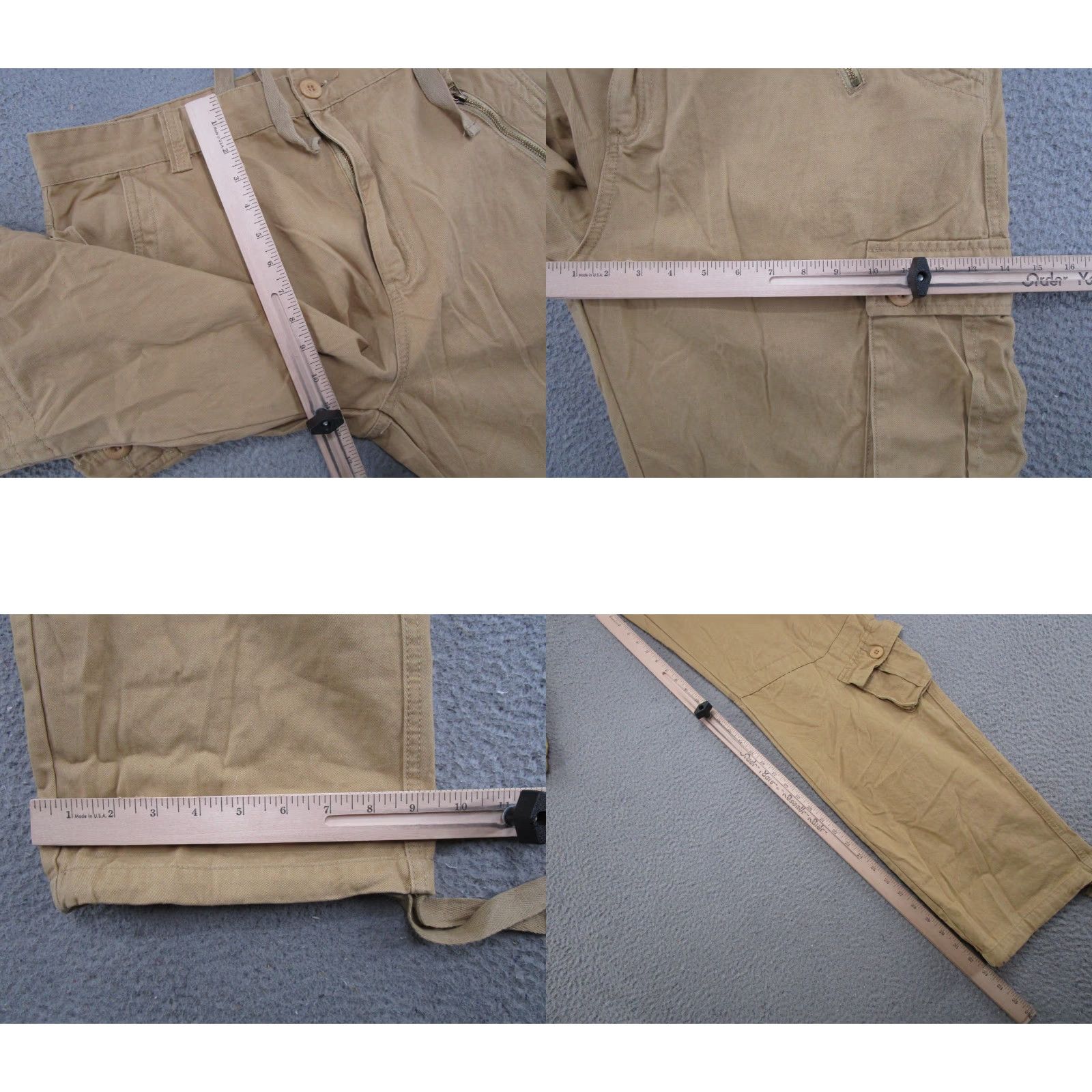 Vintage MustWay Mens Cargo Pants Size 40 Military Cargo Pants Yellow 40 Inch Waist Canvas Cotton Tapered Regular Front Flat Front Size US 40 / EU 56 - 8 Thumbnail