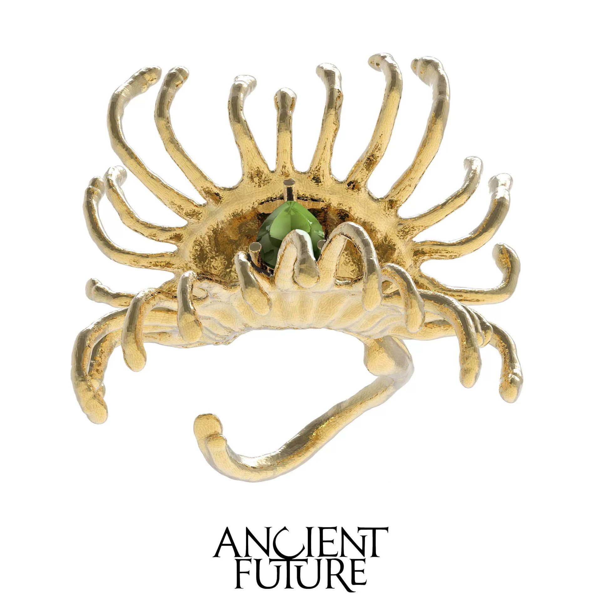 Other Yangu Venus Flytrap Open Ring Gold Brass Zirconia Size ONE SIZE - 1 Thumbnail