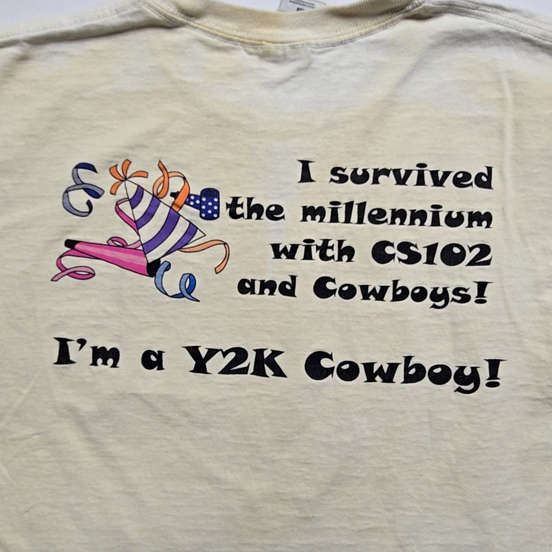 Fruit Of The Loom Vintage Y2K Cowboy Graphic CS102 Millennium Party XL Shirt Size US XL / EU 56 / 4 - 2 Thumbnail
