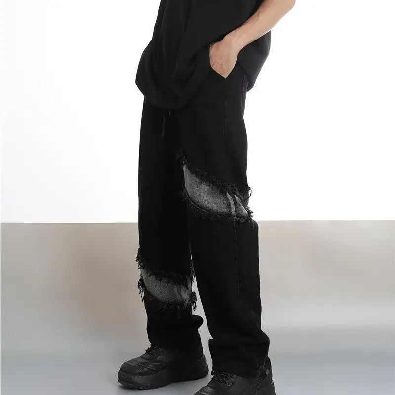 Japanese Brand × Jean Retro loose wide leg patchwork jeans Size US 32 / EU 48 - 6 Thumbnail