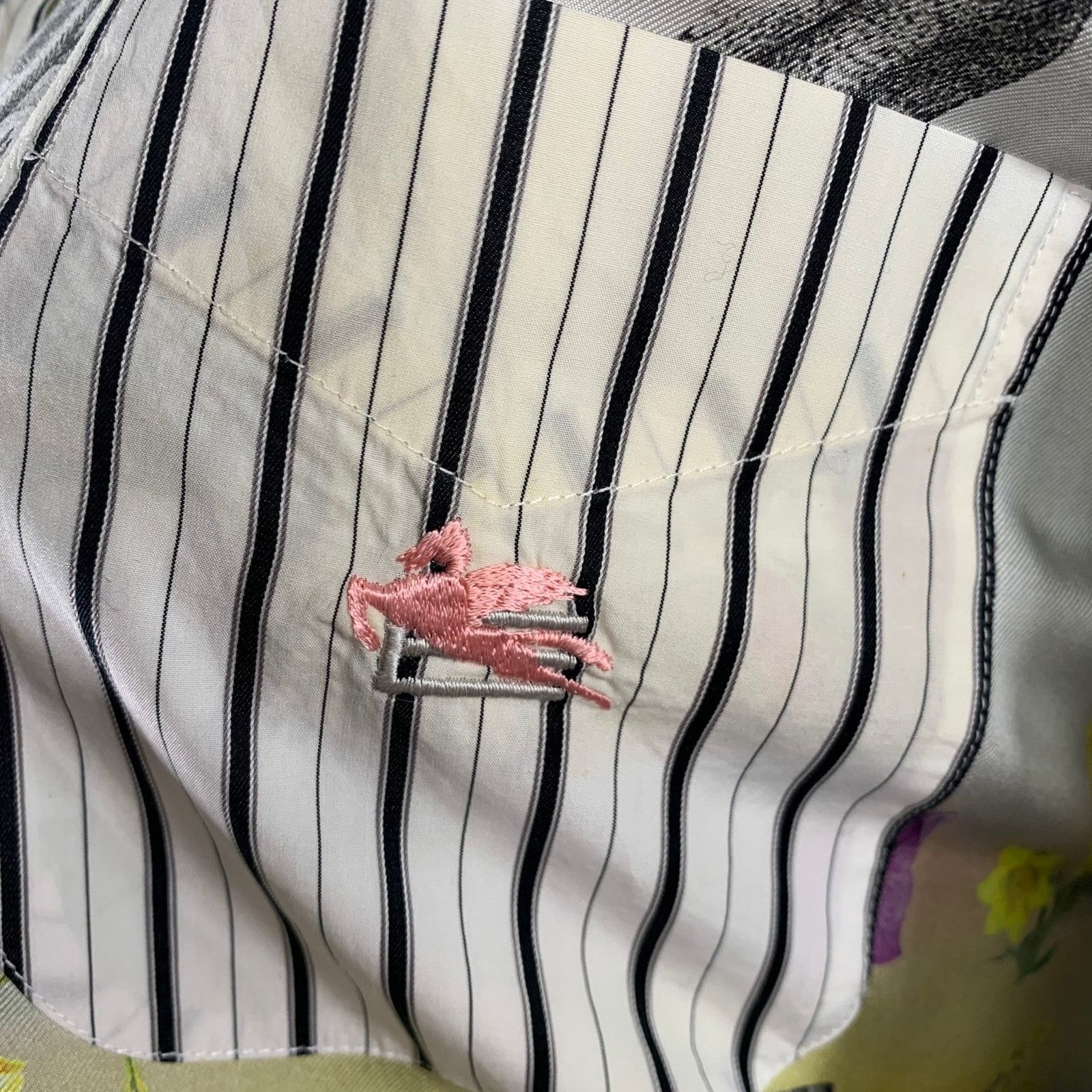 Etro XS White Multi Color Cotton Silk Print Button Down Shirt Size US XS / EU 42 / 0 - 2 Thumbnail