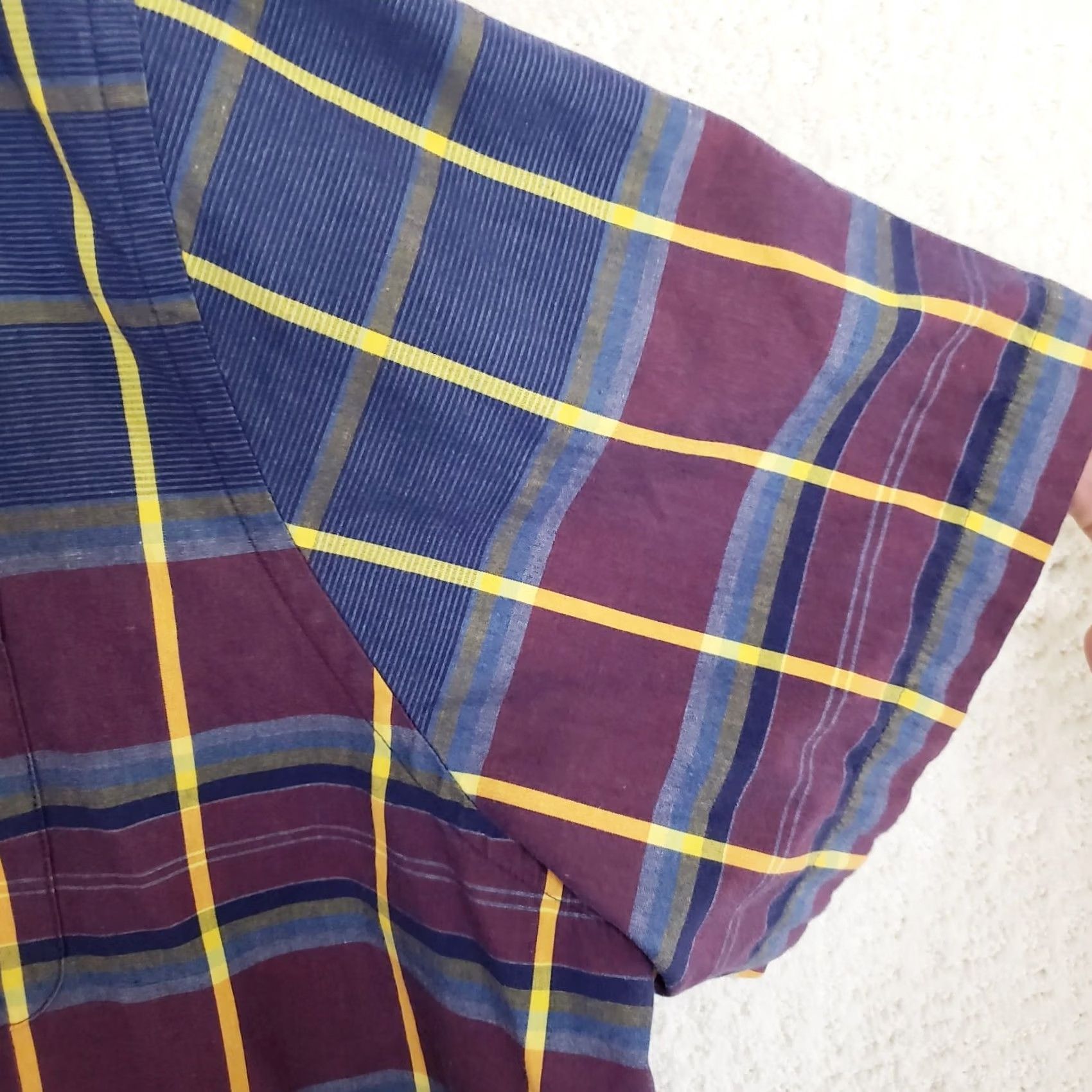 Vintage KINGSIZE Shirt Men Big 4XL Blue Plaid Short Sleeve Button Front Pockets Size US XXL / EU 58 / 5 - 7 Thumbnail
