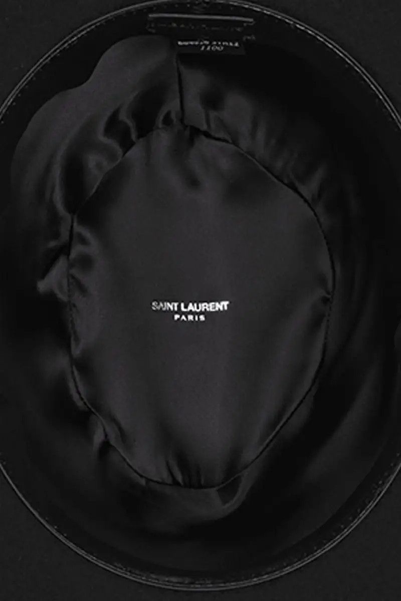 Saint Laurent Paris o1bcso1str0325 Size: 58/Fedora Hat In Rabbit Felt in Black Size ONE SIZE - 5 Thumbnail