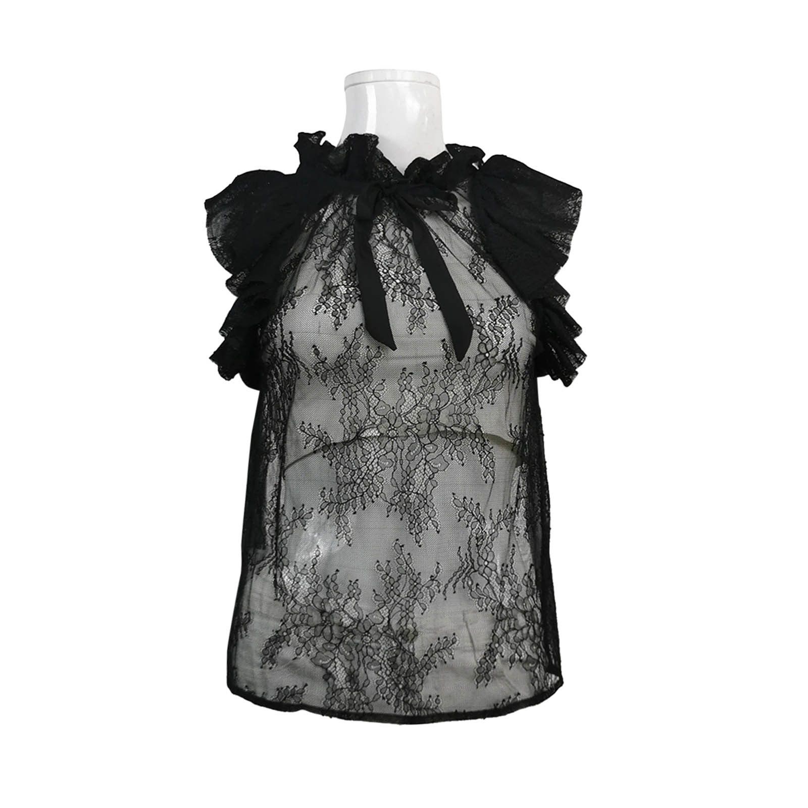 Pinko Pinko Black Lace Blouse Size IT 38 Size XS / US 0-2 / IT 36-38 - 1 Thumbnail