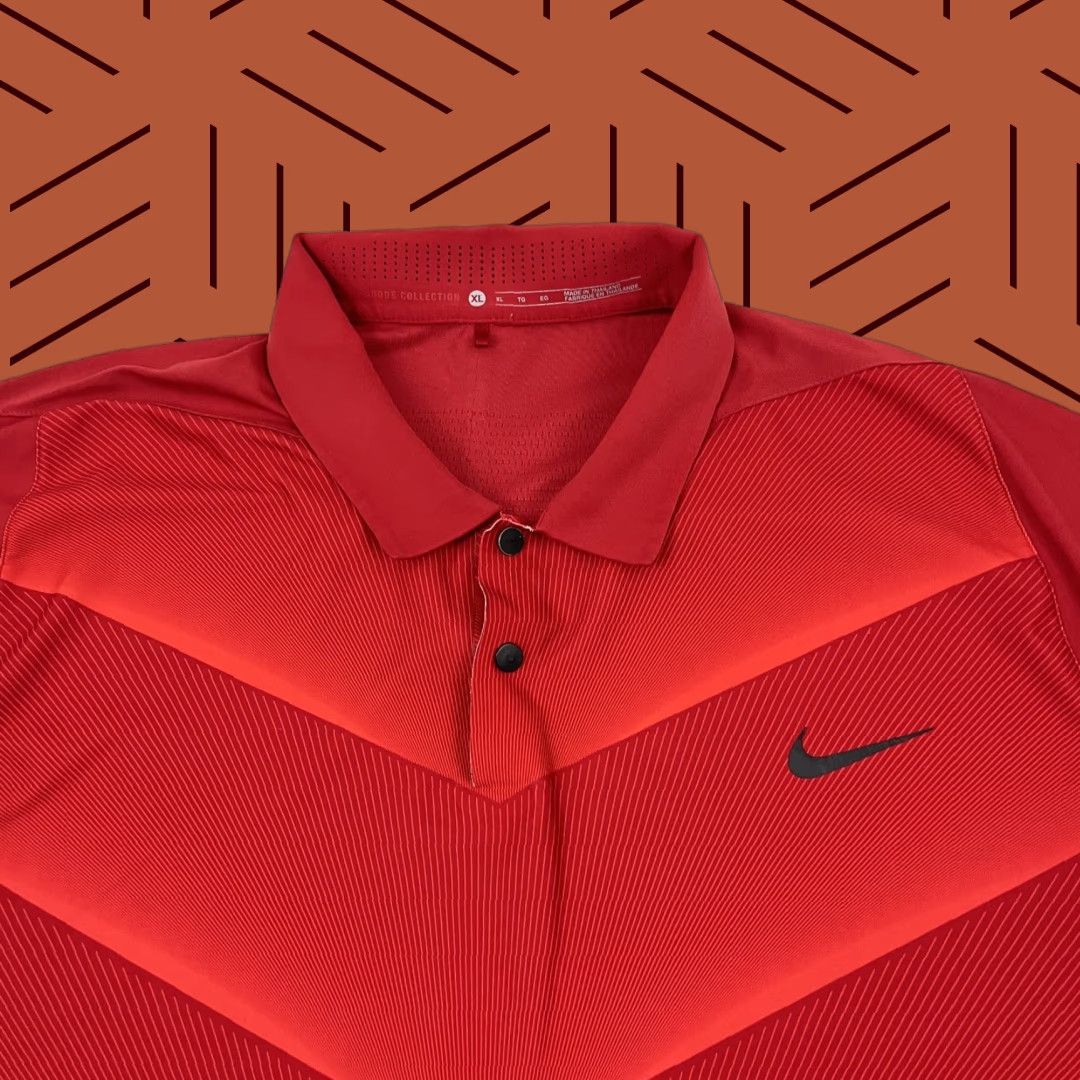 Nike Nike Tiger Woods Polo Shirt Mens XL Red Snap Collar Performance Golf Preppy Shirt Size US XL / EU 56 / 4 - 1 Thumbnail