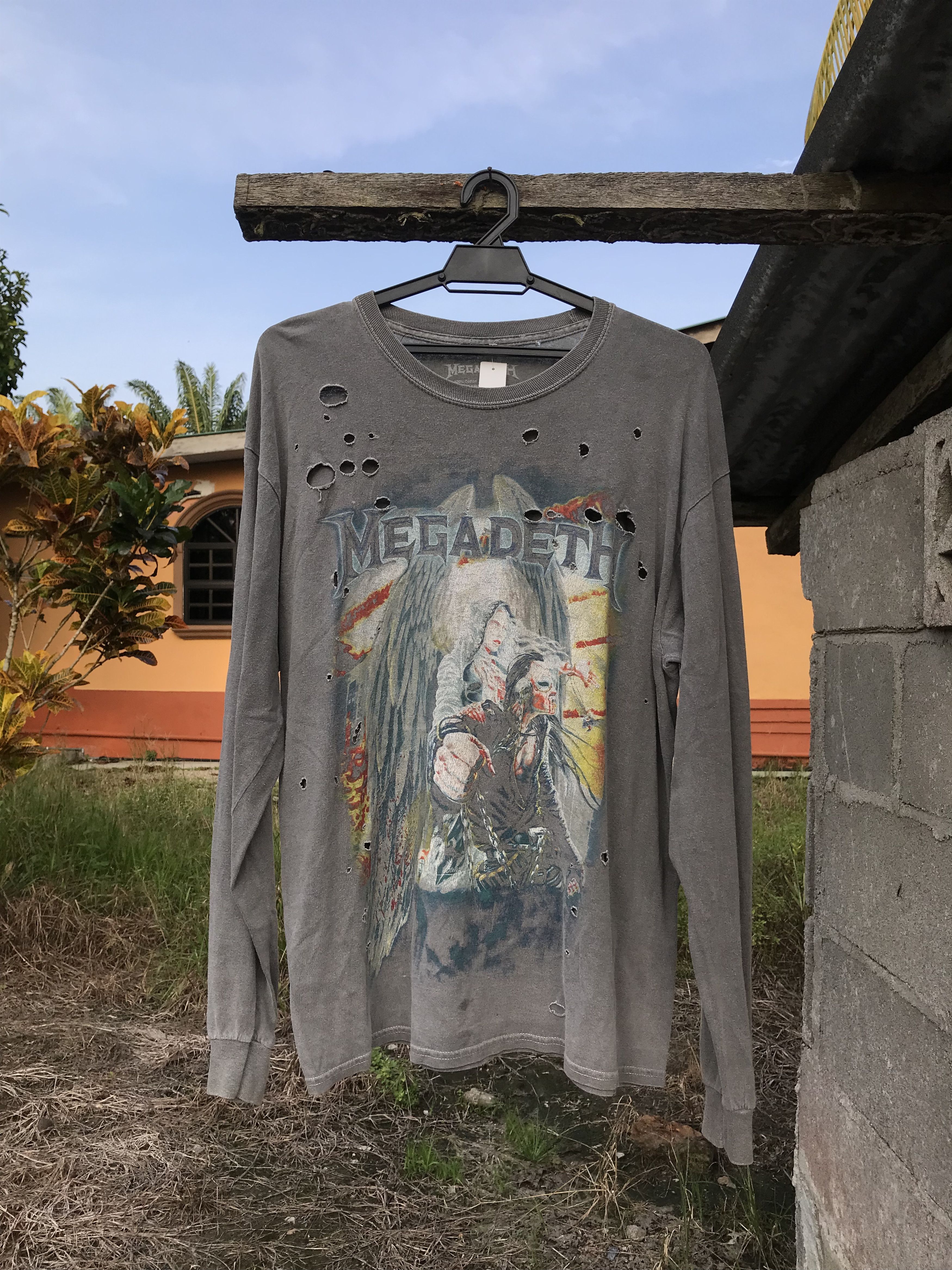 Megadeth Megadeth Vintage Distressed Long Sleeve Band Tee (2017) Size US S / EU 44-46 / 1 - 1 Thumbnail