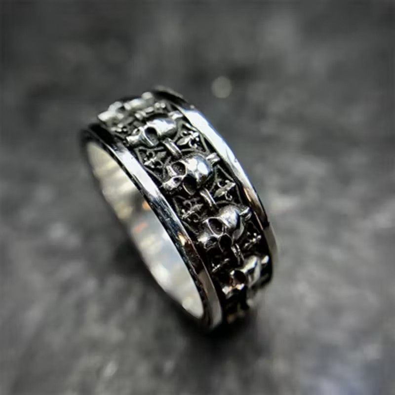 Jewelry × Vintage Gothic Skull Cross Ring Size ONE SIZE - 1 Thumbnail