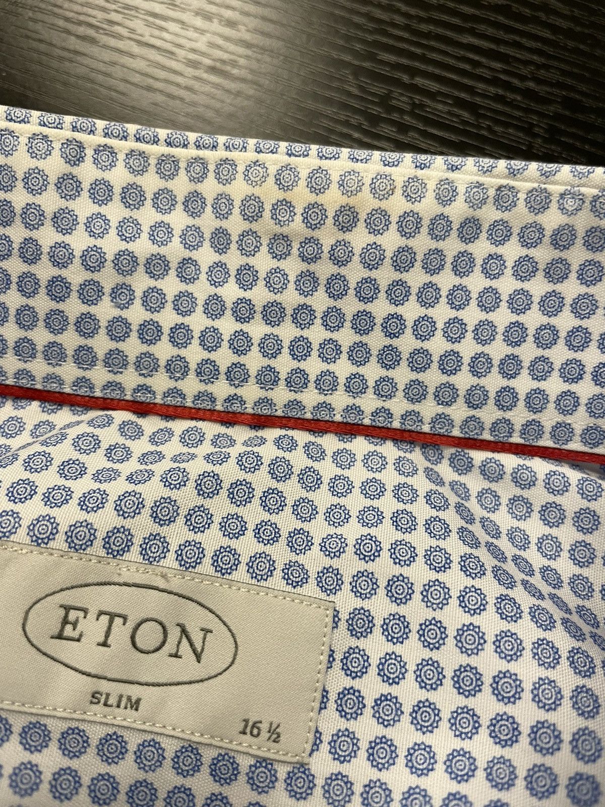 Eton ETON Slim-Fit Cutaway Collar Small Medallion Print Shirt Size US L / EU 52-54 / 3 - 7 Thumbnail