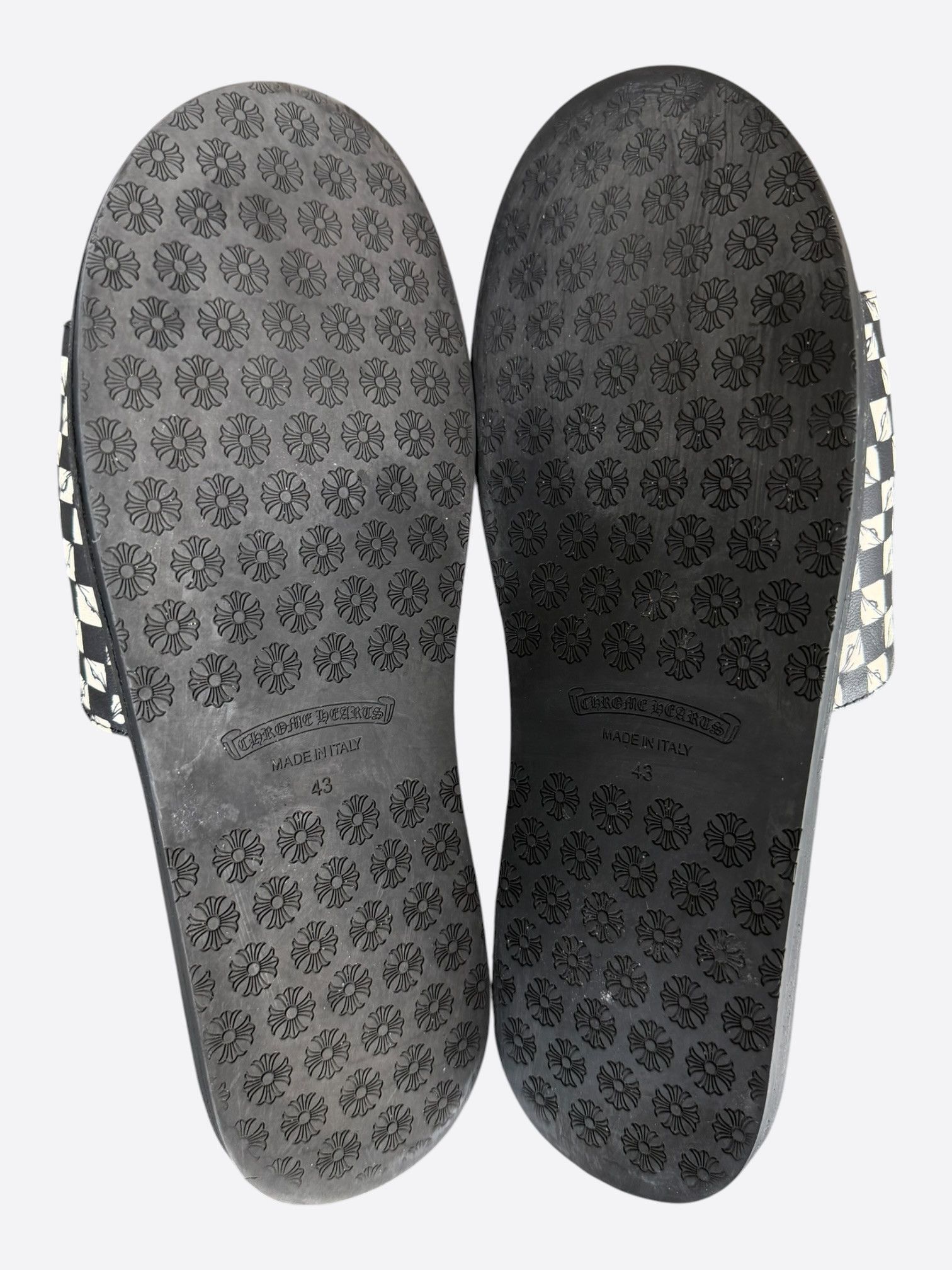 Chrome Hearts Chrome Hearts Matty Boy Checkered 99 Eyez Chomper Slides Size US 10 / EU 43 - 7 Thumbnail