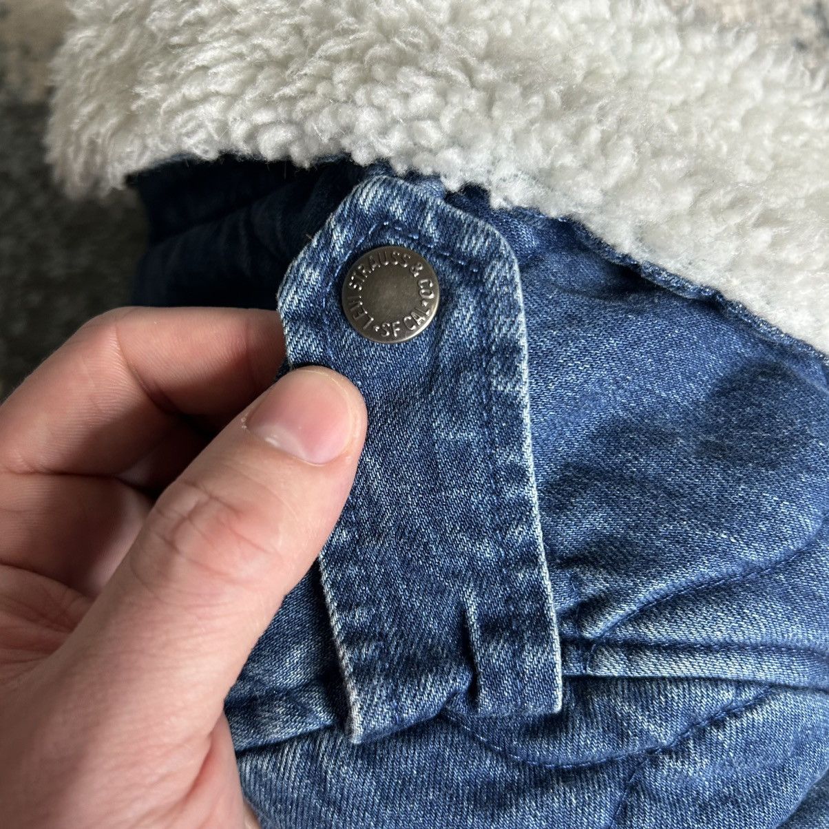 Levi's QUiLTED iNDiGO NATURAL WHiTE SHERPA LiNED TANKER JACKET ZiP Size XS / US 0-2 / IT 36-38 - 9 Thumbnail