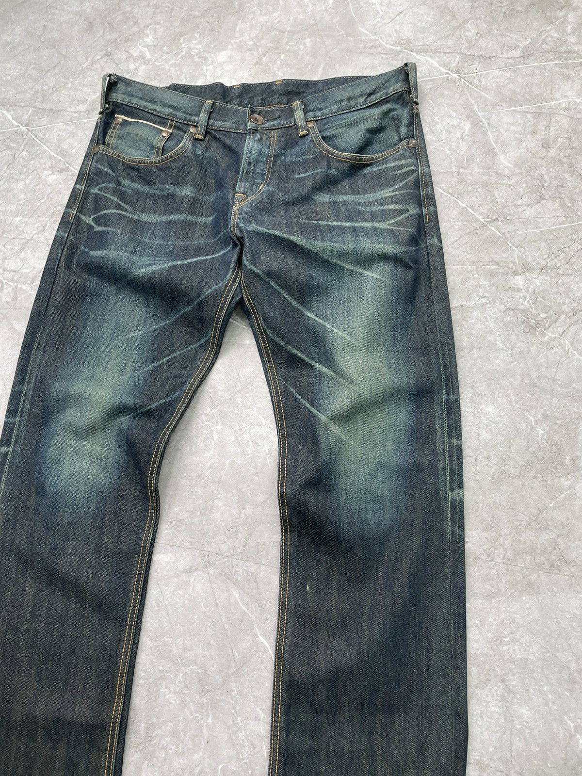 Edwin × Japanese Brand Vintage Edwin SK 505 SE Japan Flare selvage Jeans Size US 33 - 5 Thumbnail