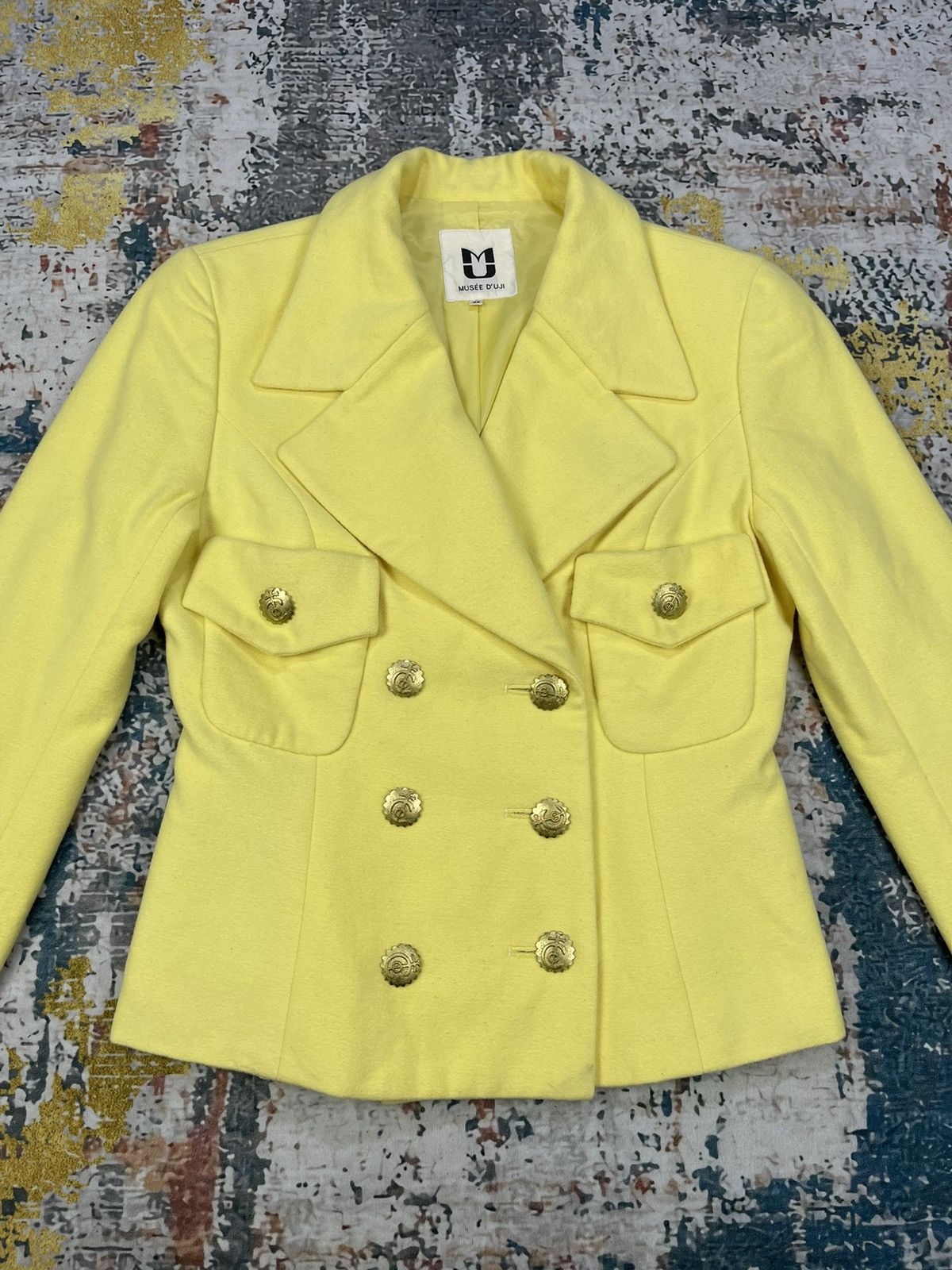Japanese Brand Musee D Uji Double Breasted Double Lapel Jacket Size XS / US 0-2 / IT 36-38 - 2 Thumbnail