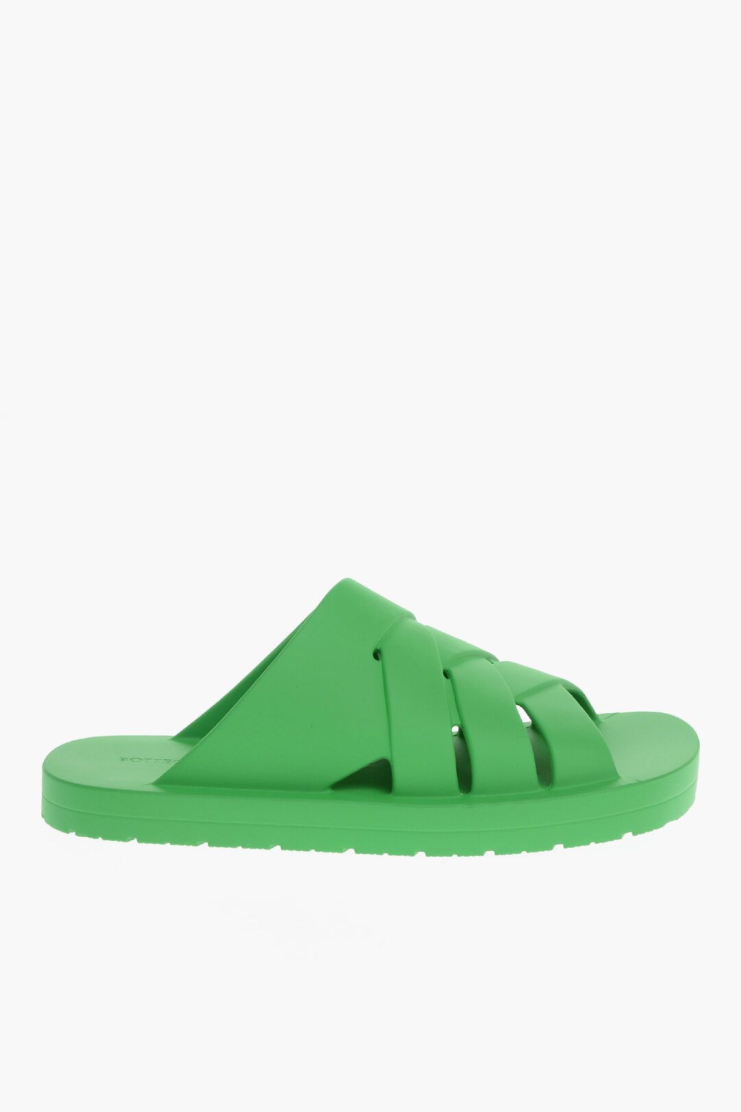image of Bottega Veneta Og1Mm0424 Braided Rubber Slippers In Green, Men's (Size 8)