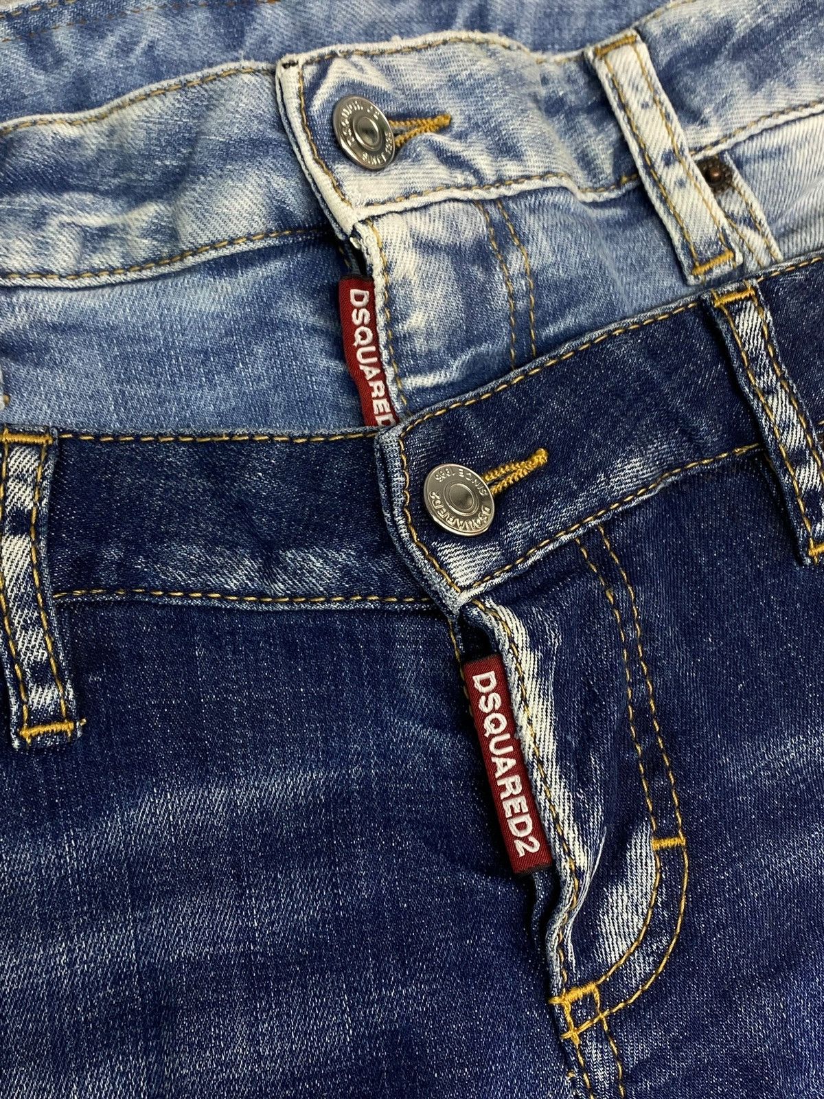 Dsquared2 Dsquared2 Twin Pack Layered Jeans Distressed Washed Denim Size 28" / US 6 / IT 42 - 17 Thumbnail