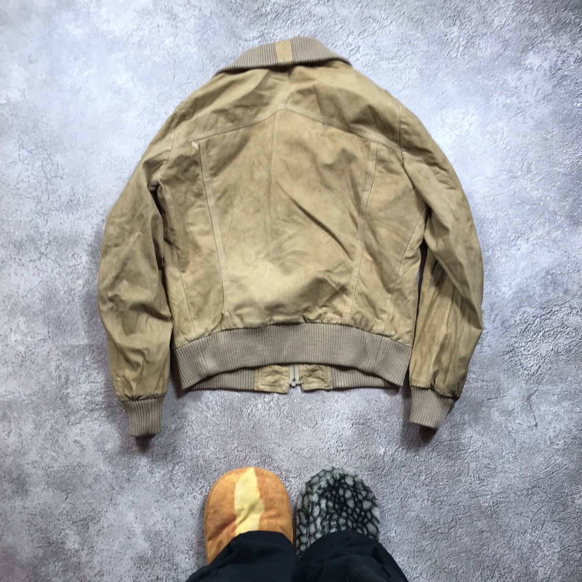 Vintage Vintage 90s Tan Bomber Jacket Baggy Streetwear Y2K Washed M Size M / US 6-8 / IT 42-44 - 8 Thumbnail